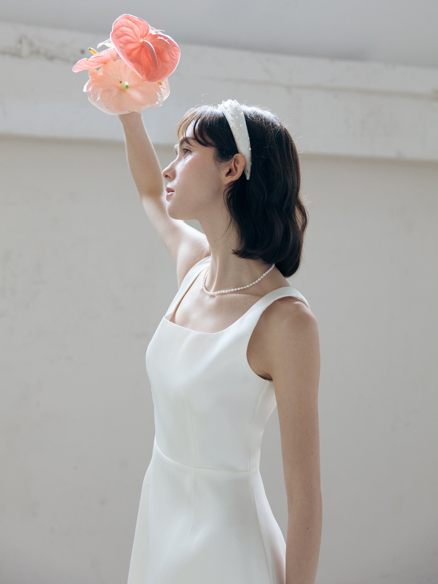 Satin Midi Wedding Dress