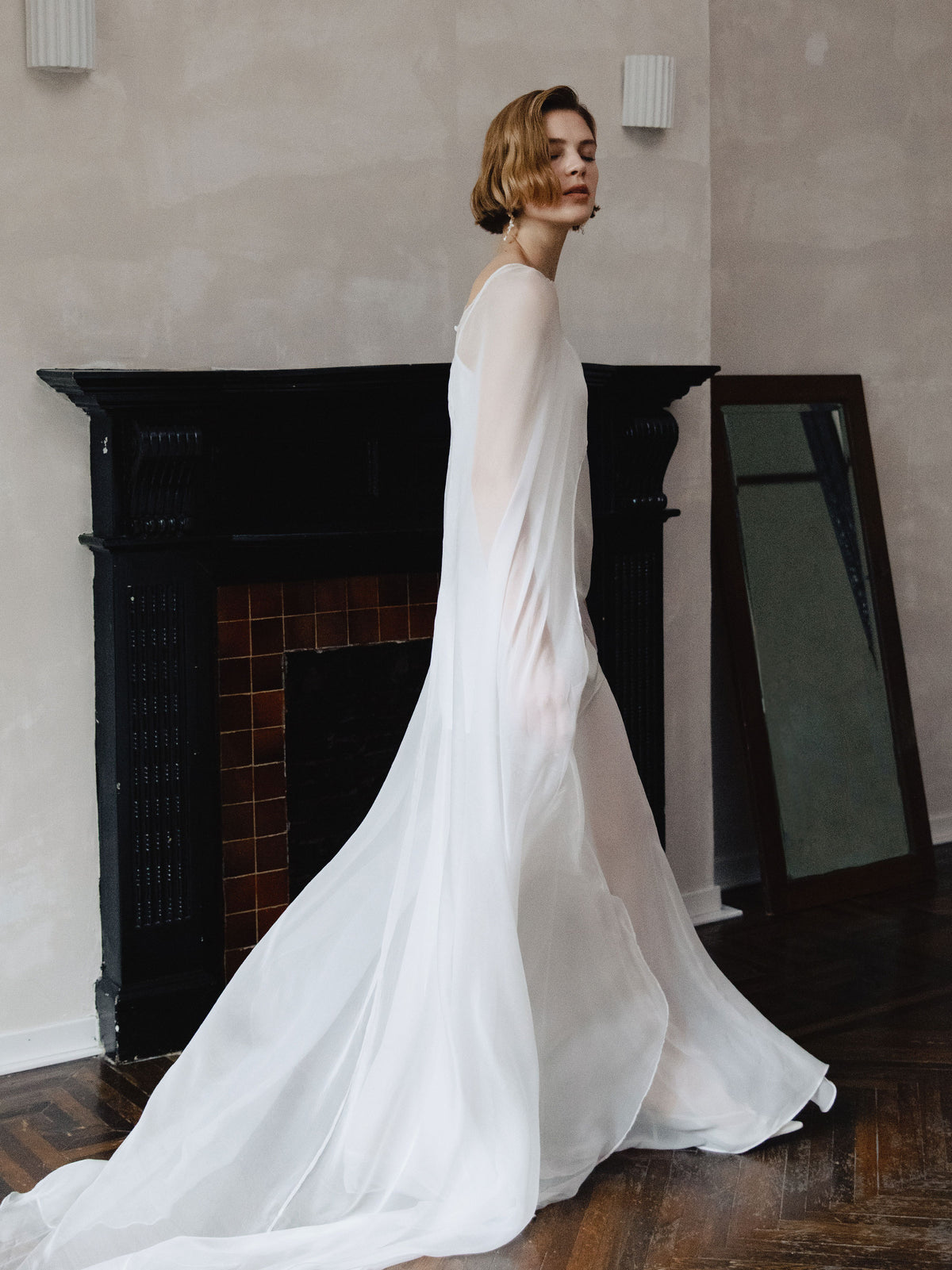 Pure Silk Bridal Cape Veil