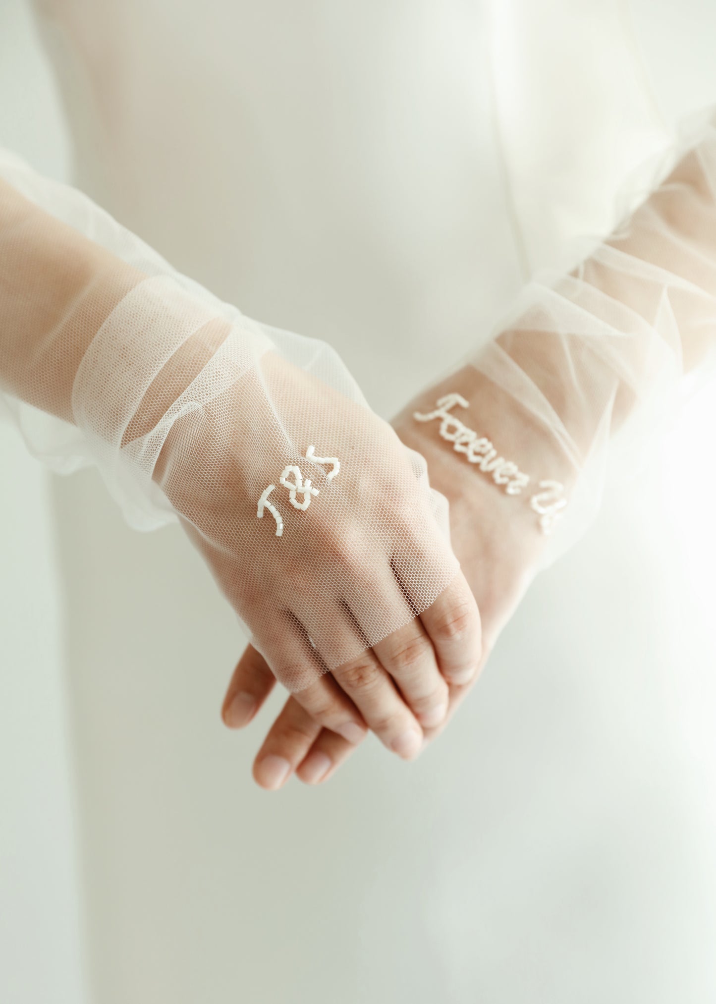 Personalized Fingerless Gloves Tulle Sleeves