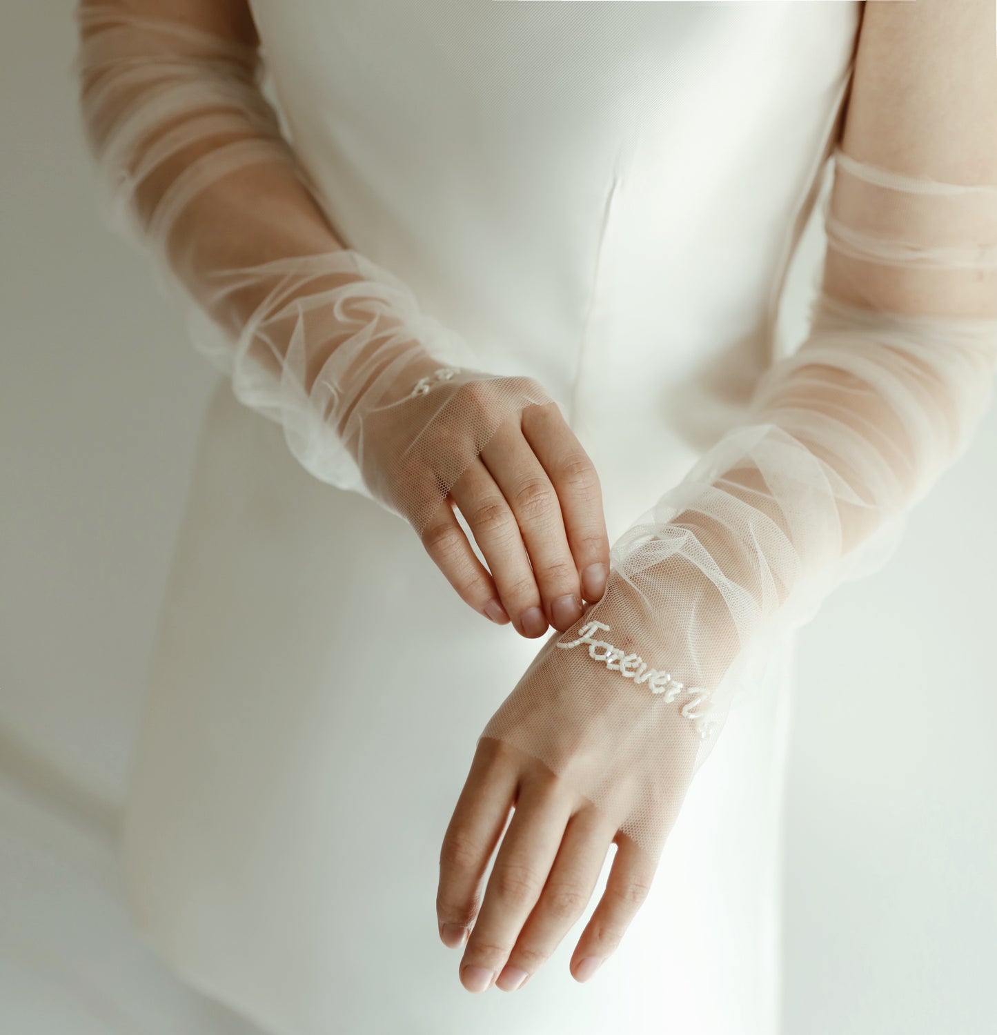 Personalized Fingerless Gloves Tulle Sleeves