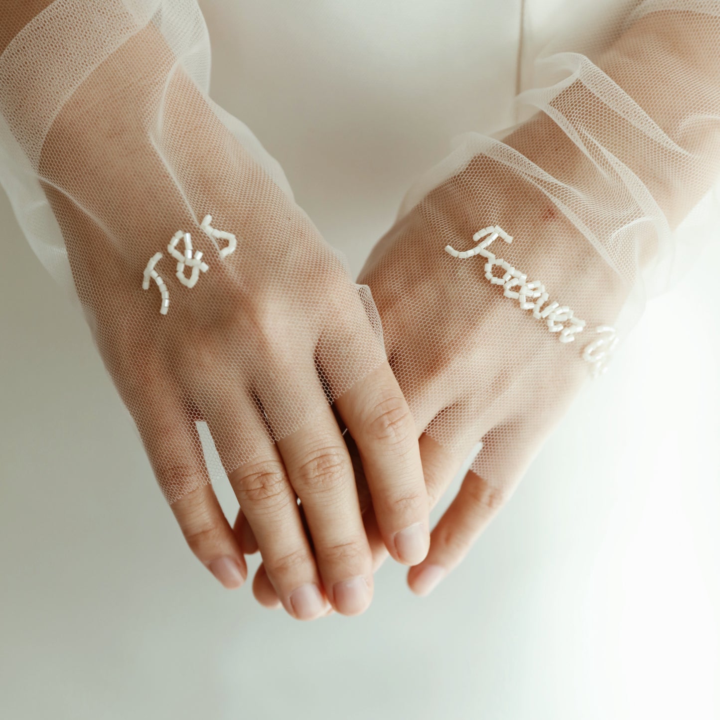 Personalized Fingerless Gloves Tulle Sleeves
