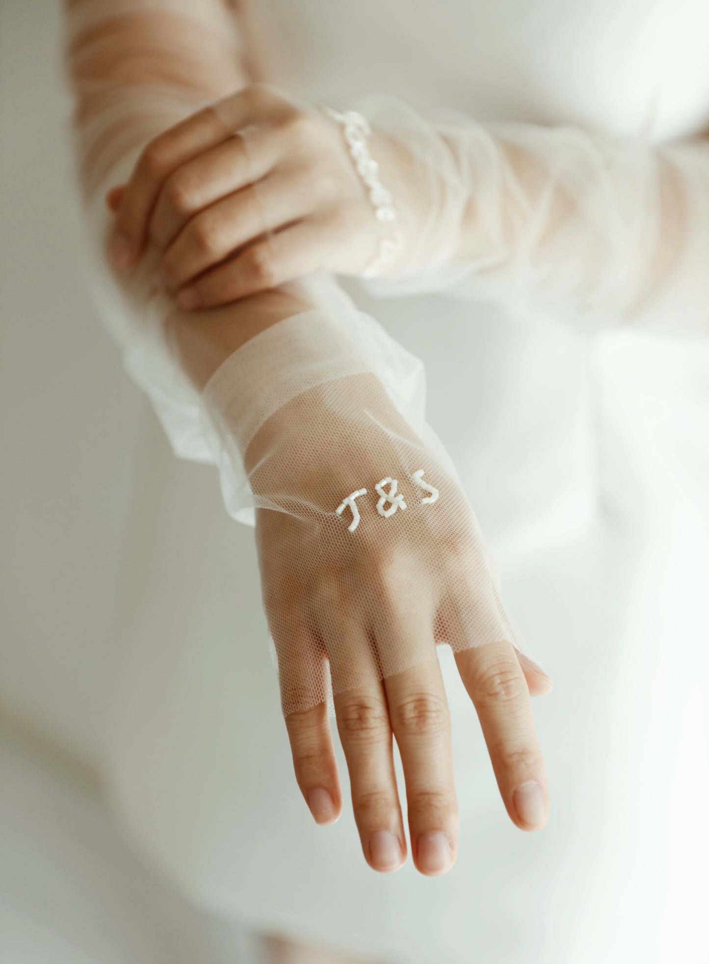 Personalized Fingerless Gloves Tulle Sleeves