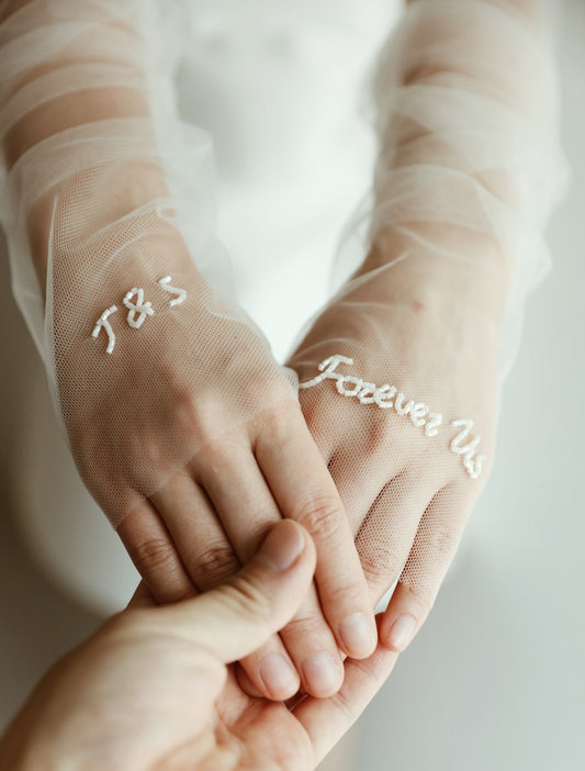 Personalized Fingerless Gloves Tulle Sleeves