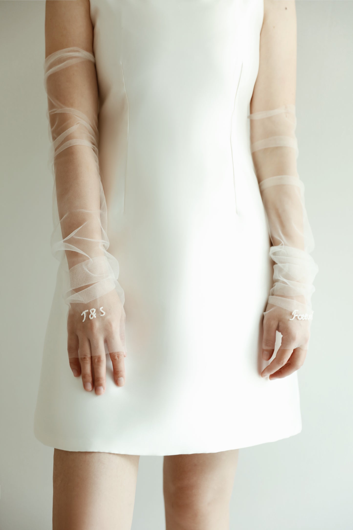 Personalized Fingerless Gloves Tulle Sleeves