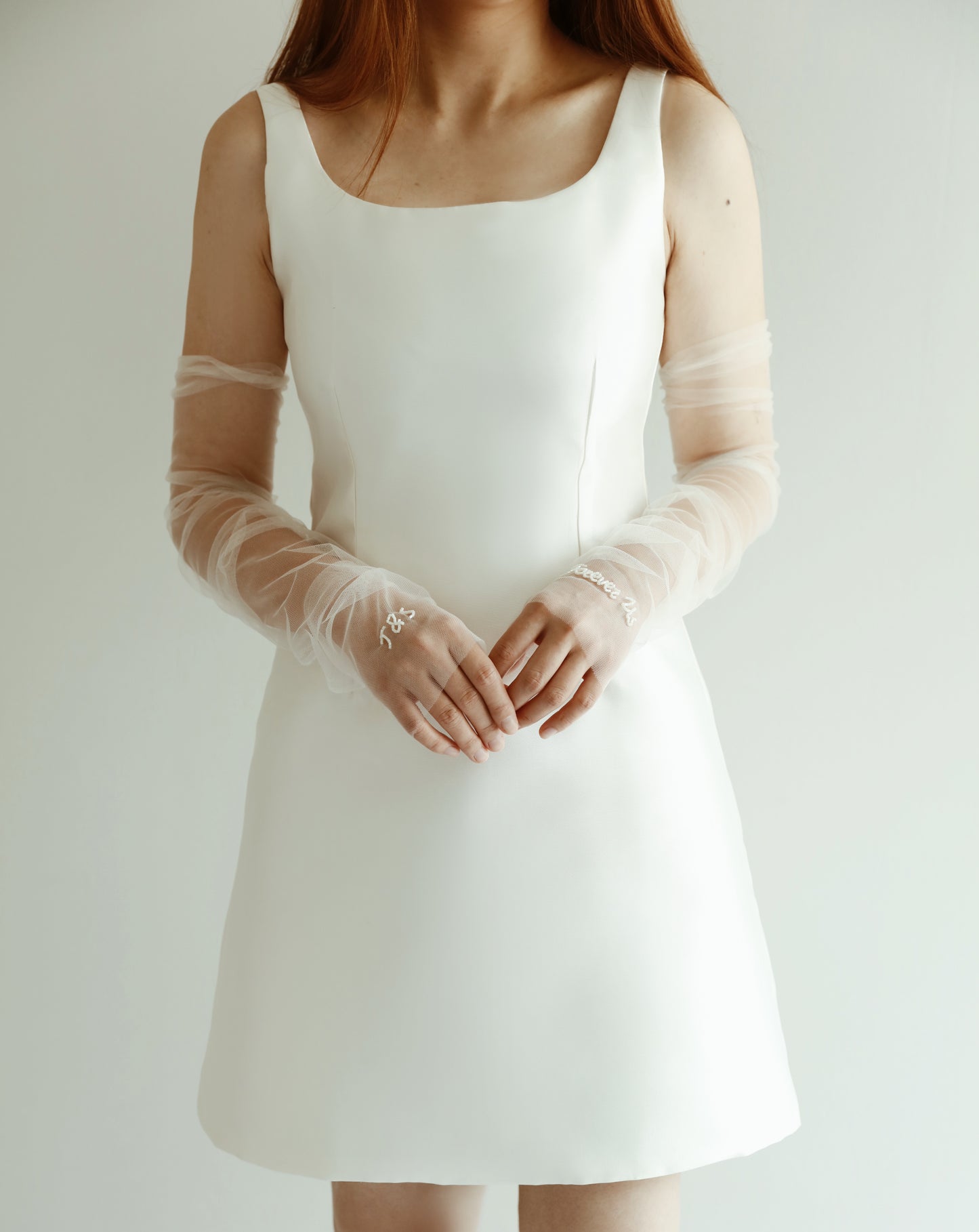 Personalized Fingerless Gloves Tulle Sleeves