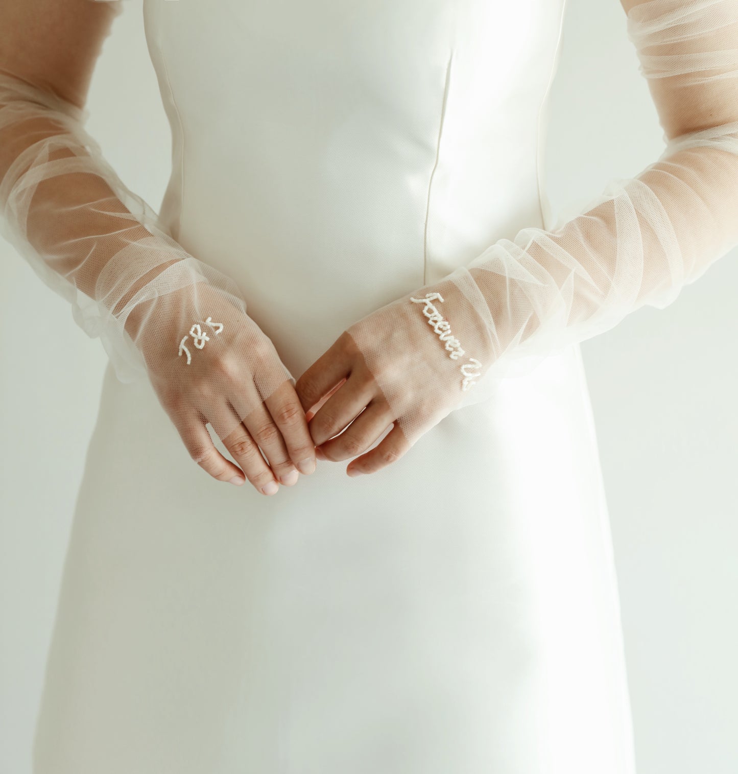 Personalized Fingerless Gloves Tulle Sleeves