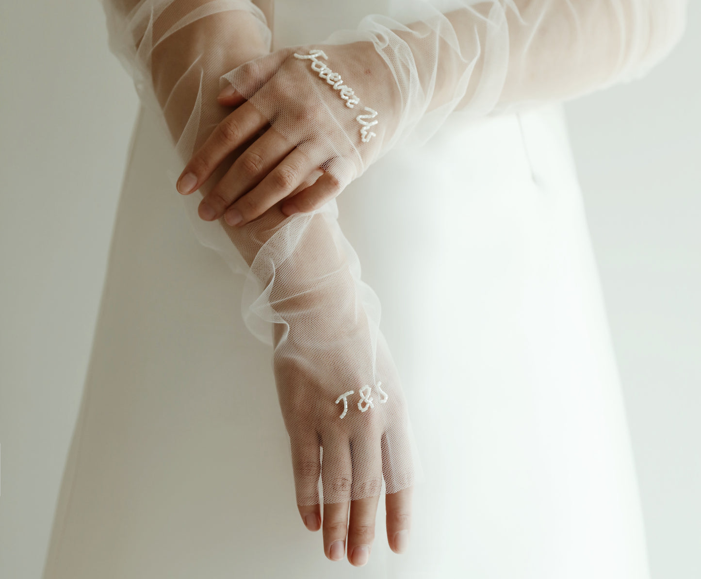 Personalized Fingerless Gloves Tulle Sleeves
