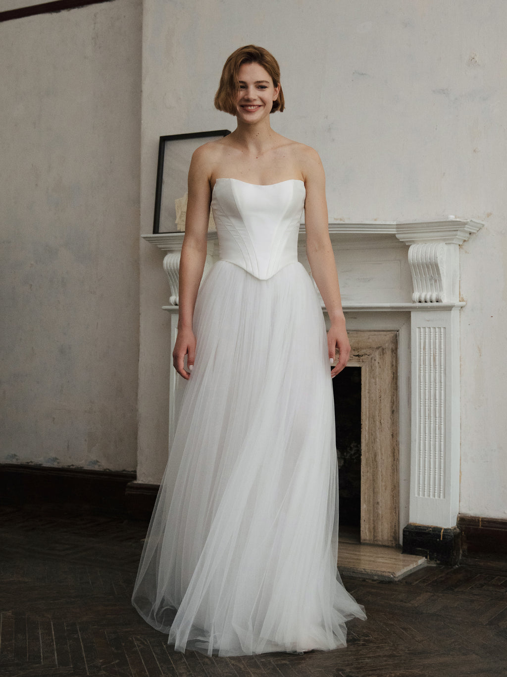 Tulle Skirt Two Piece Set - Corset Wedding Dress