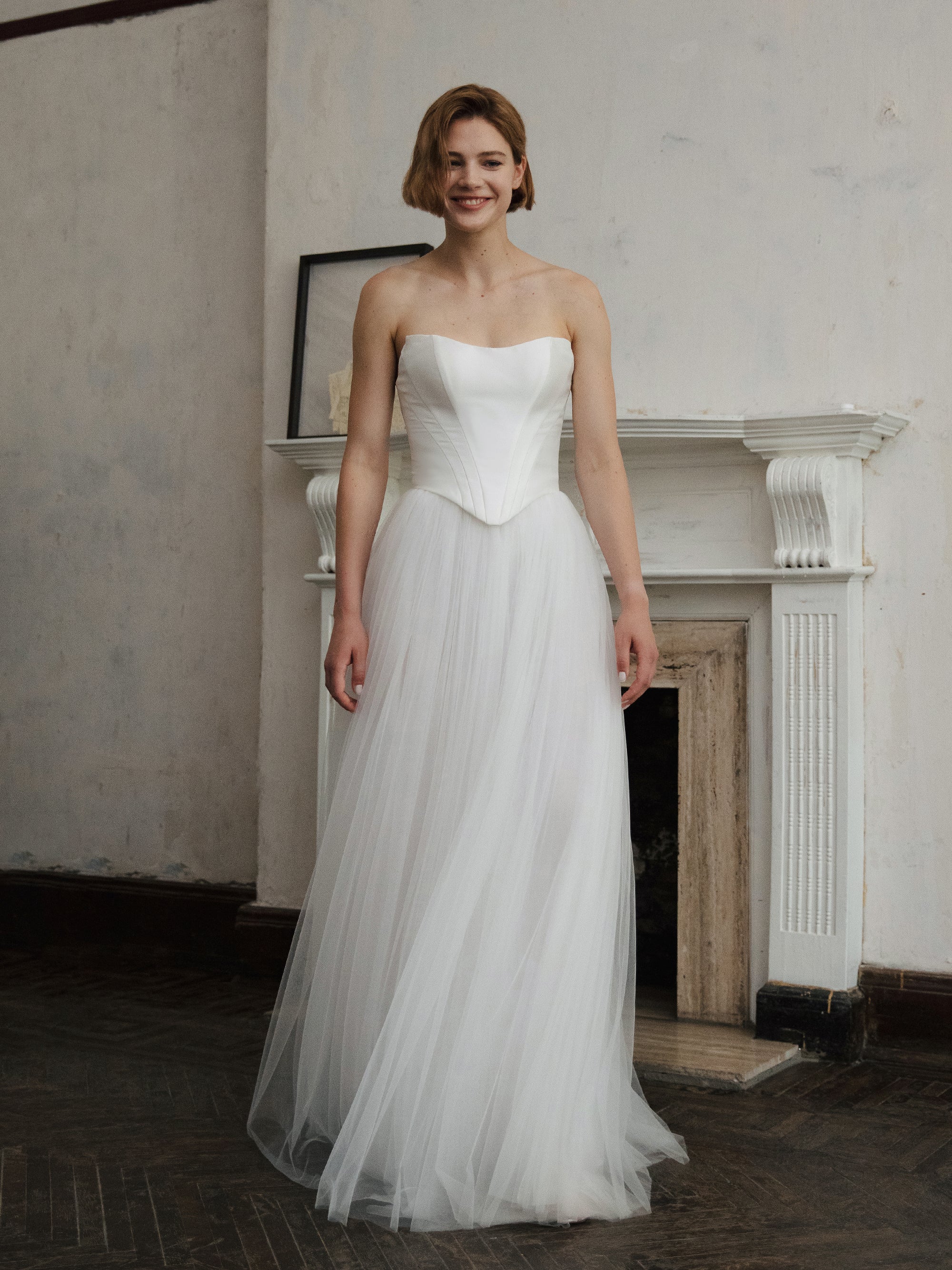 Tulle Skirt Two Piece Set - Corset Wedding Dress