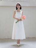 Satin Midi Wedding Dress