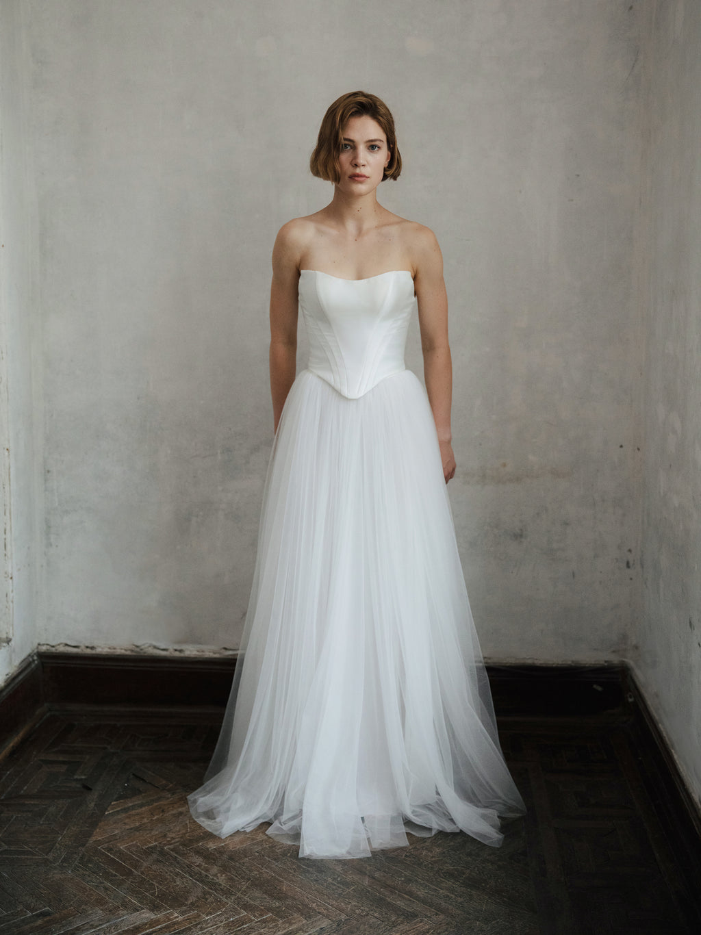 Tulle Skirt Two Piece Set - Corset Wedding Dress