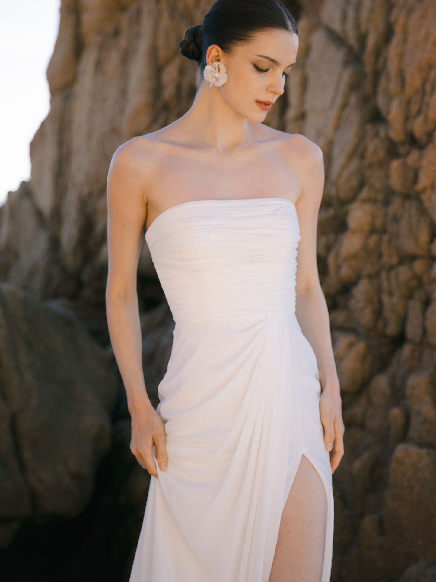 Strapless Modest Wedding Dress