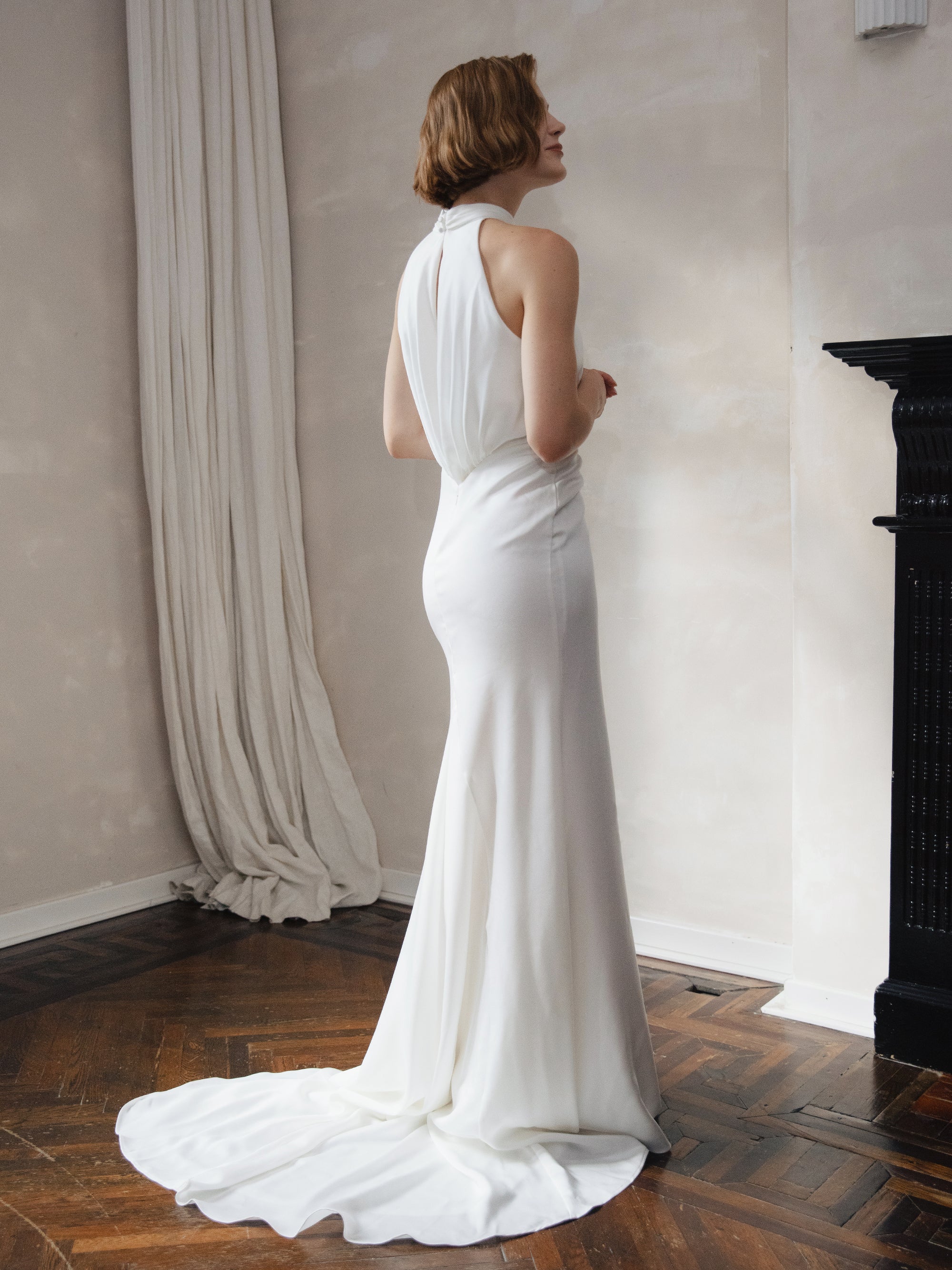 Minimalist Halter Wedding Dress