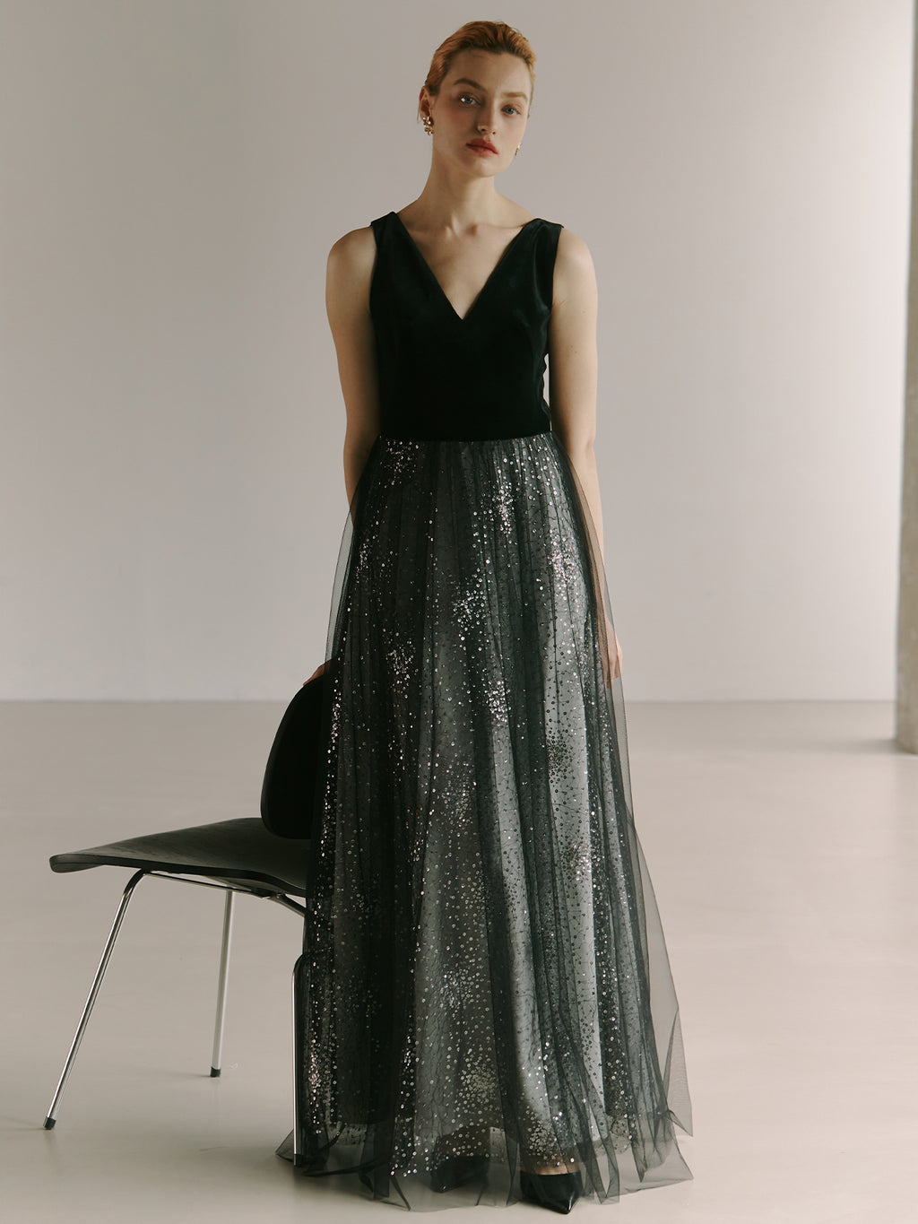 Minimalist Black Couture Dress