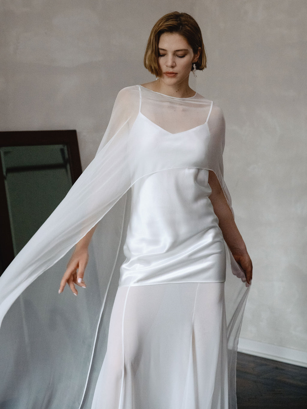 Pure Silk Bridal Cape Veil
