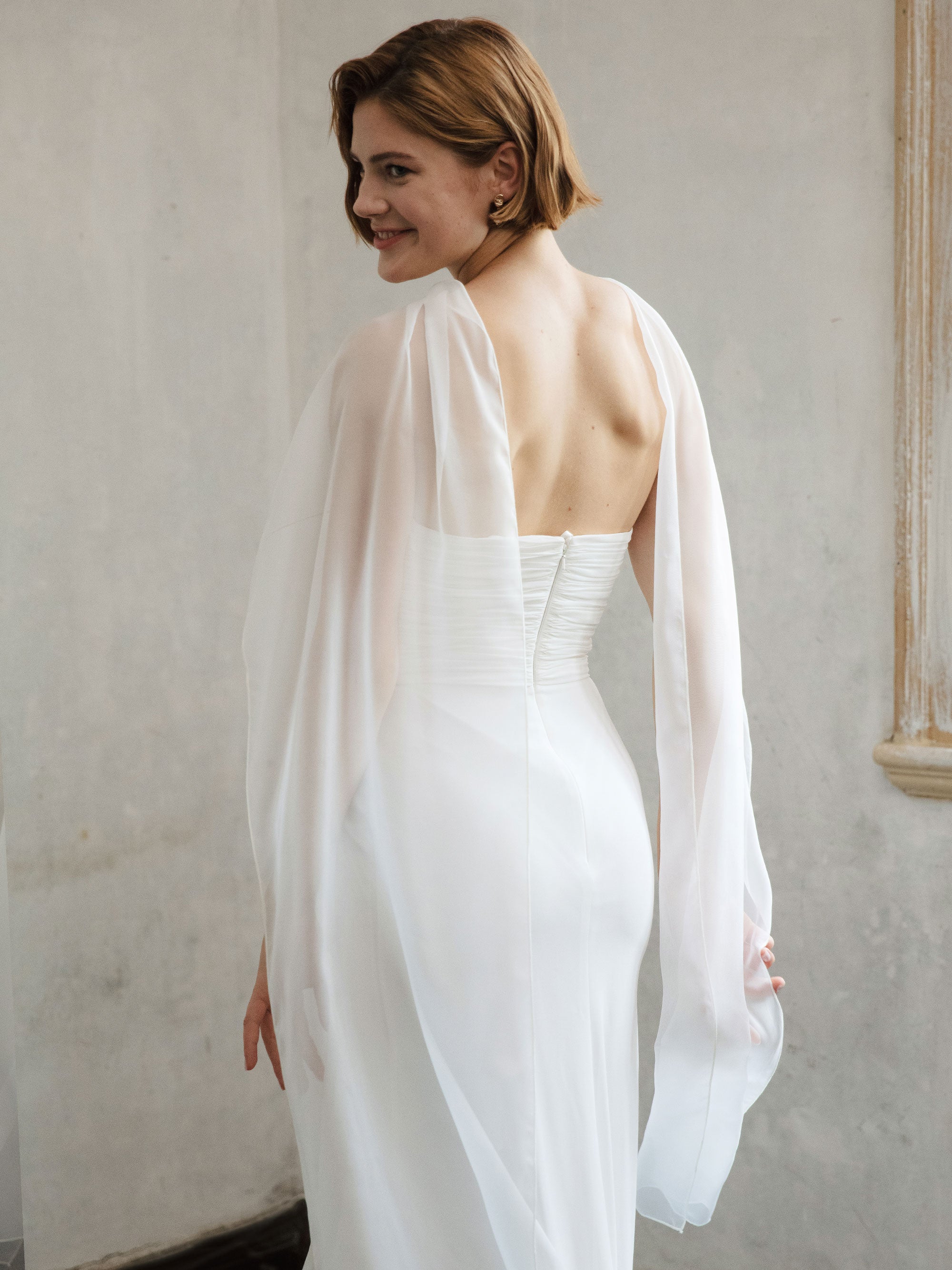 Strapless Modest Wedding Dress