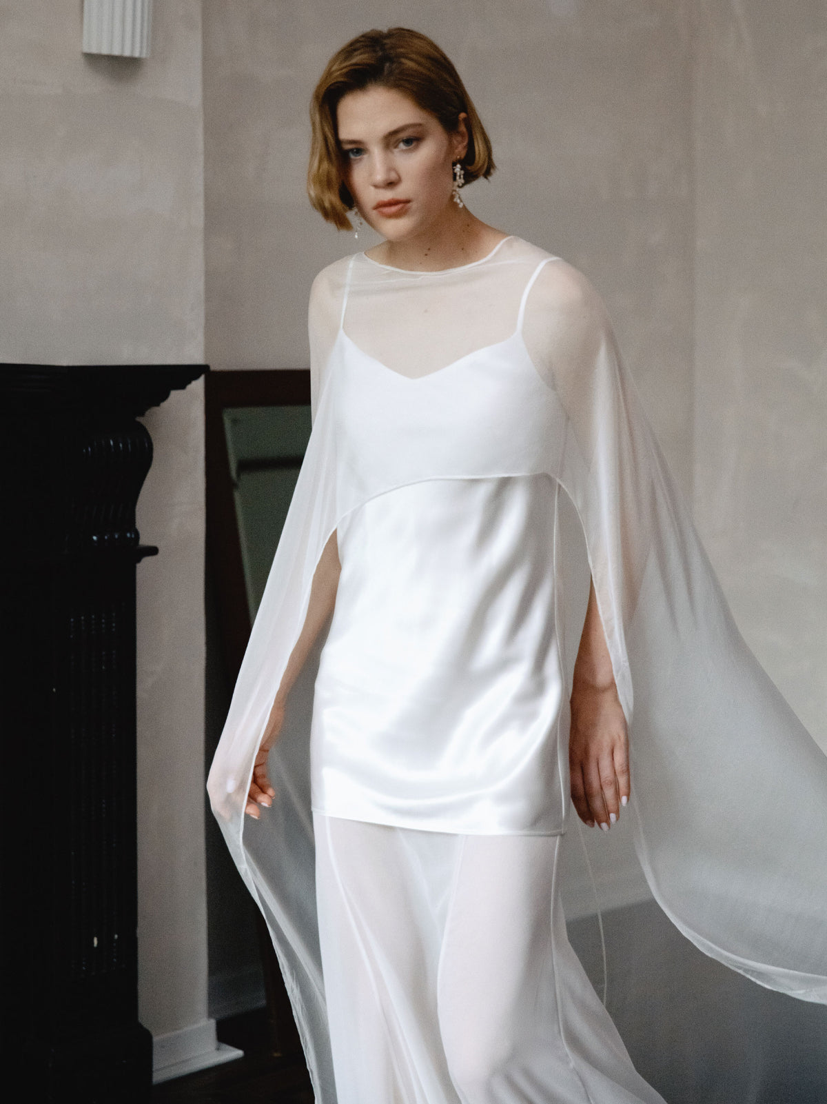 Pure Silk Bridal Cape Veil
