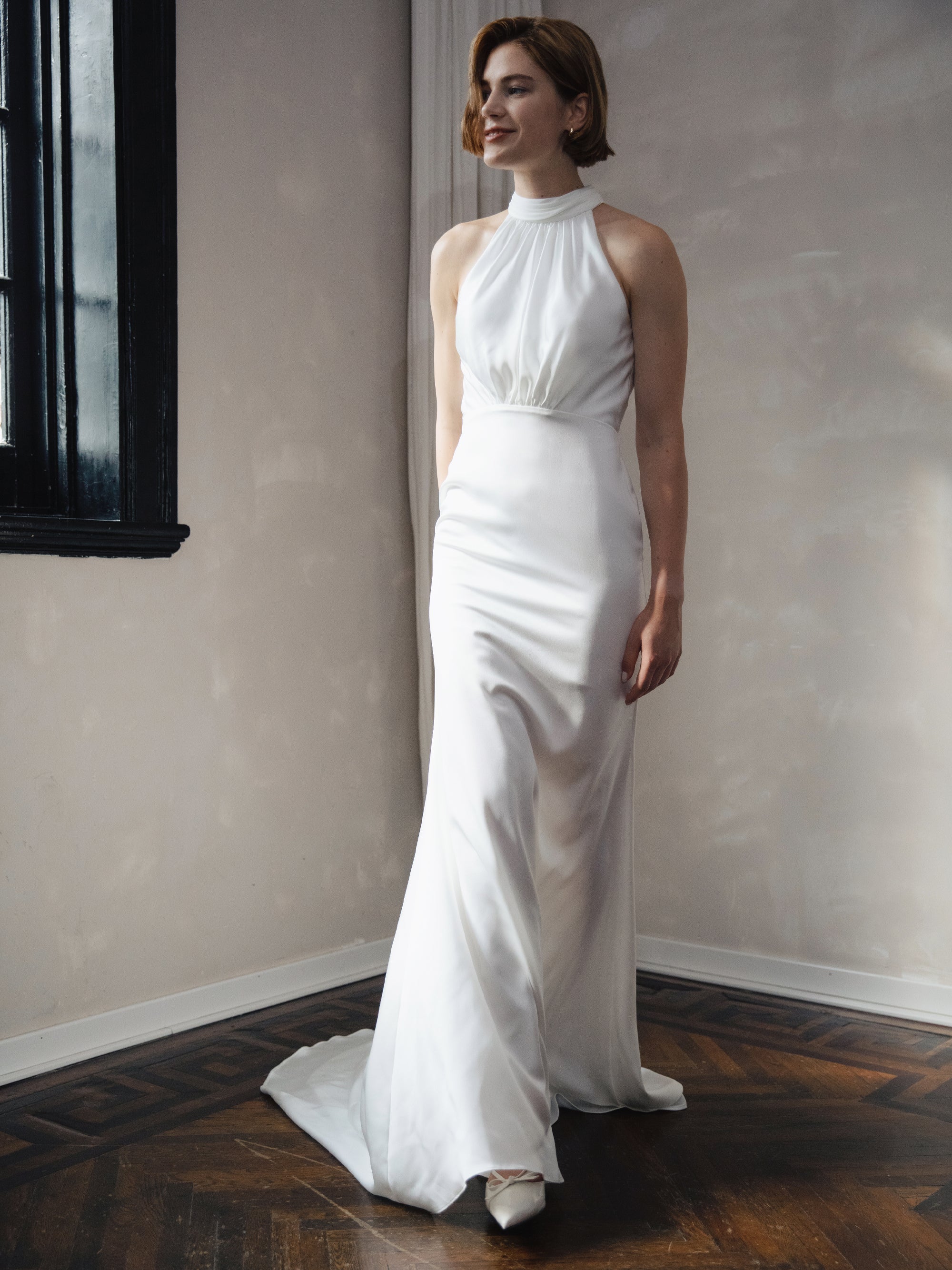 Minimalist Halter Wedding Dress
