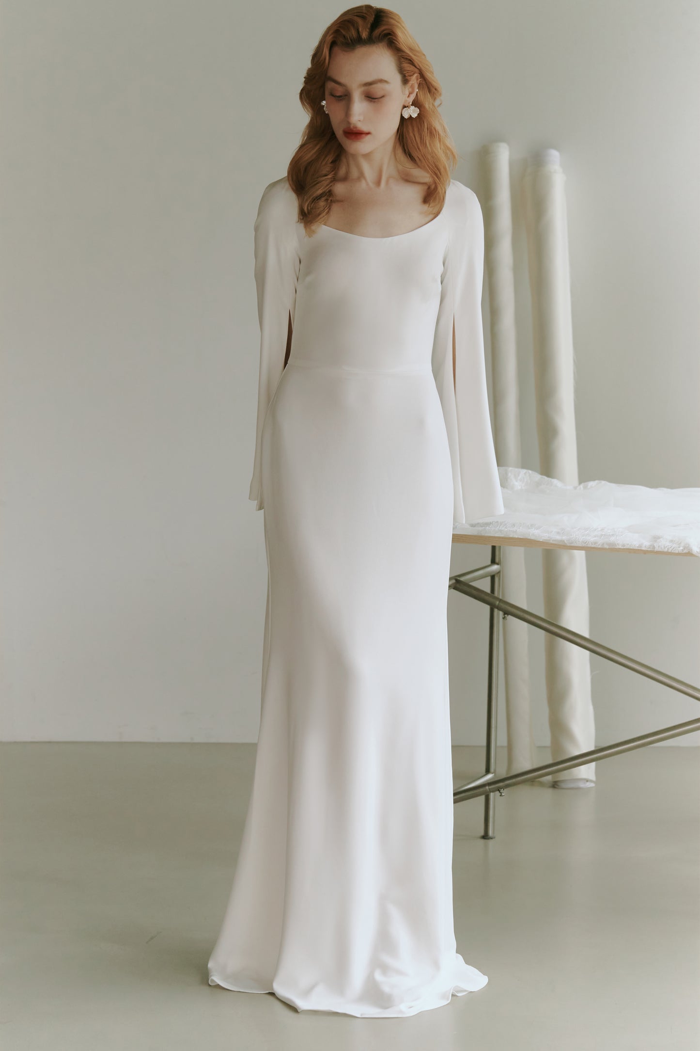 Wedding Dress with Long Flowing Sleeves