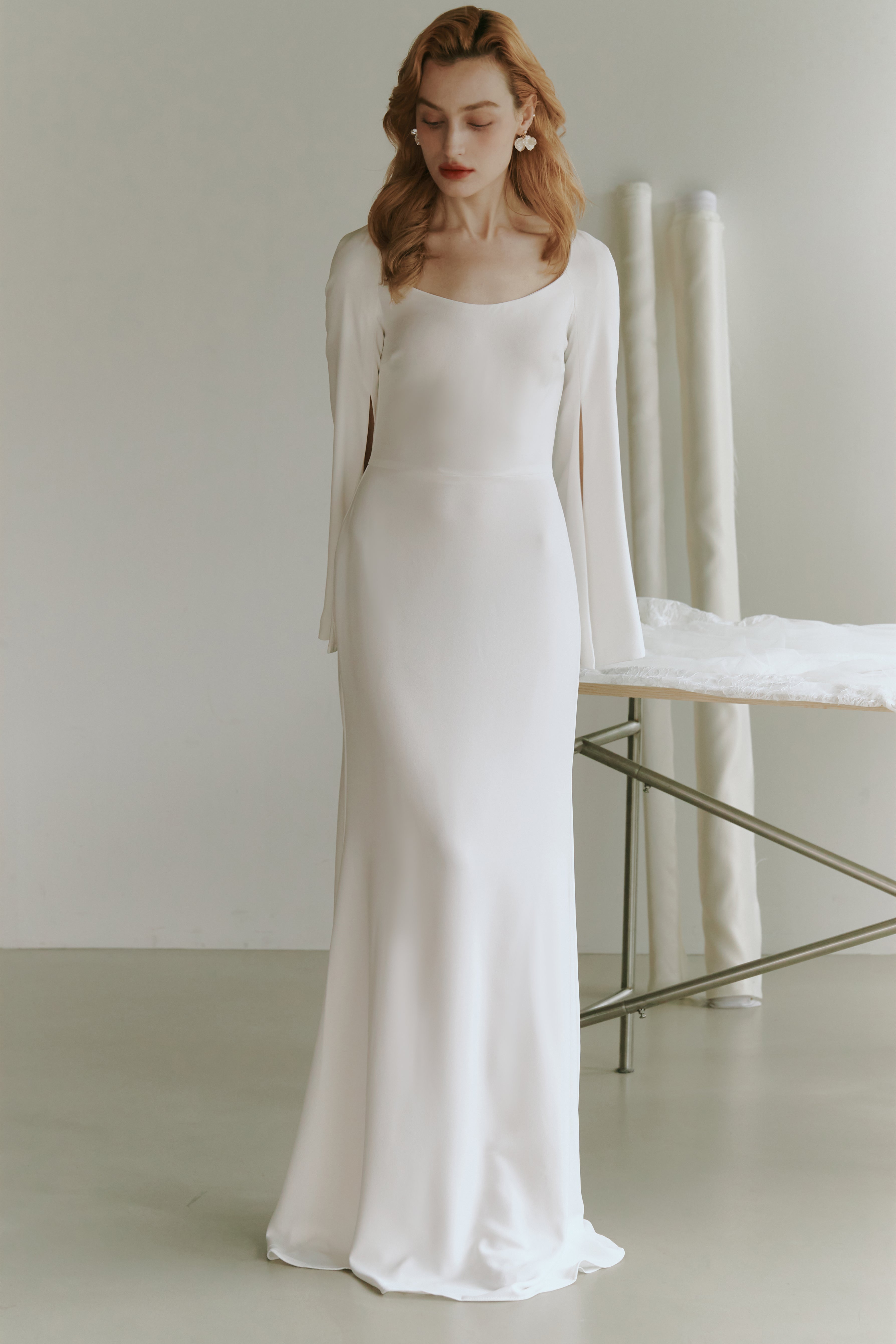 Minimalist Crepe Wedding Dress