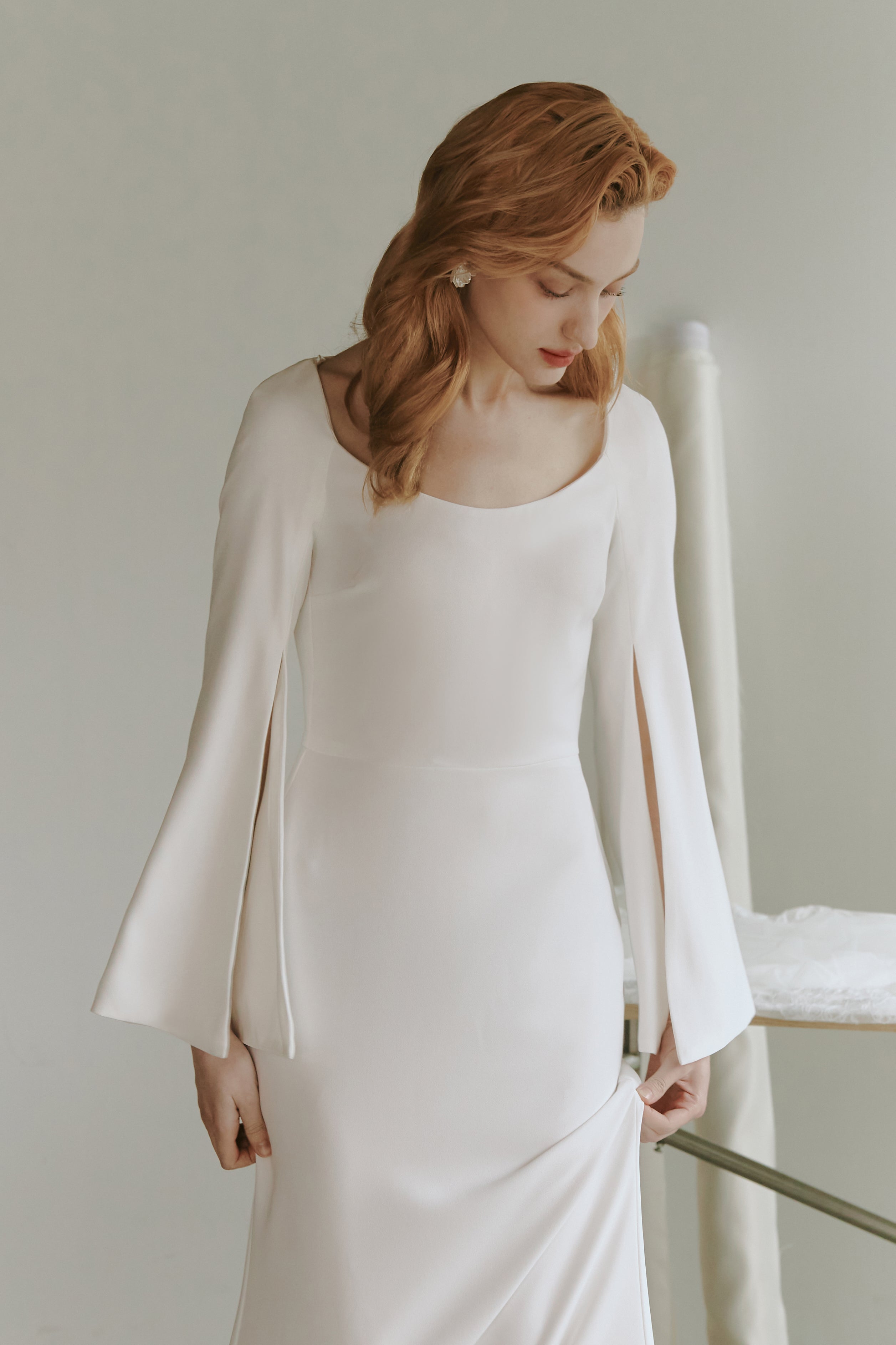Minimalist Crepe Wedding Dress