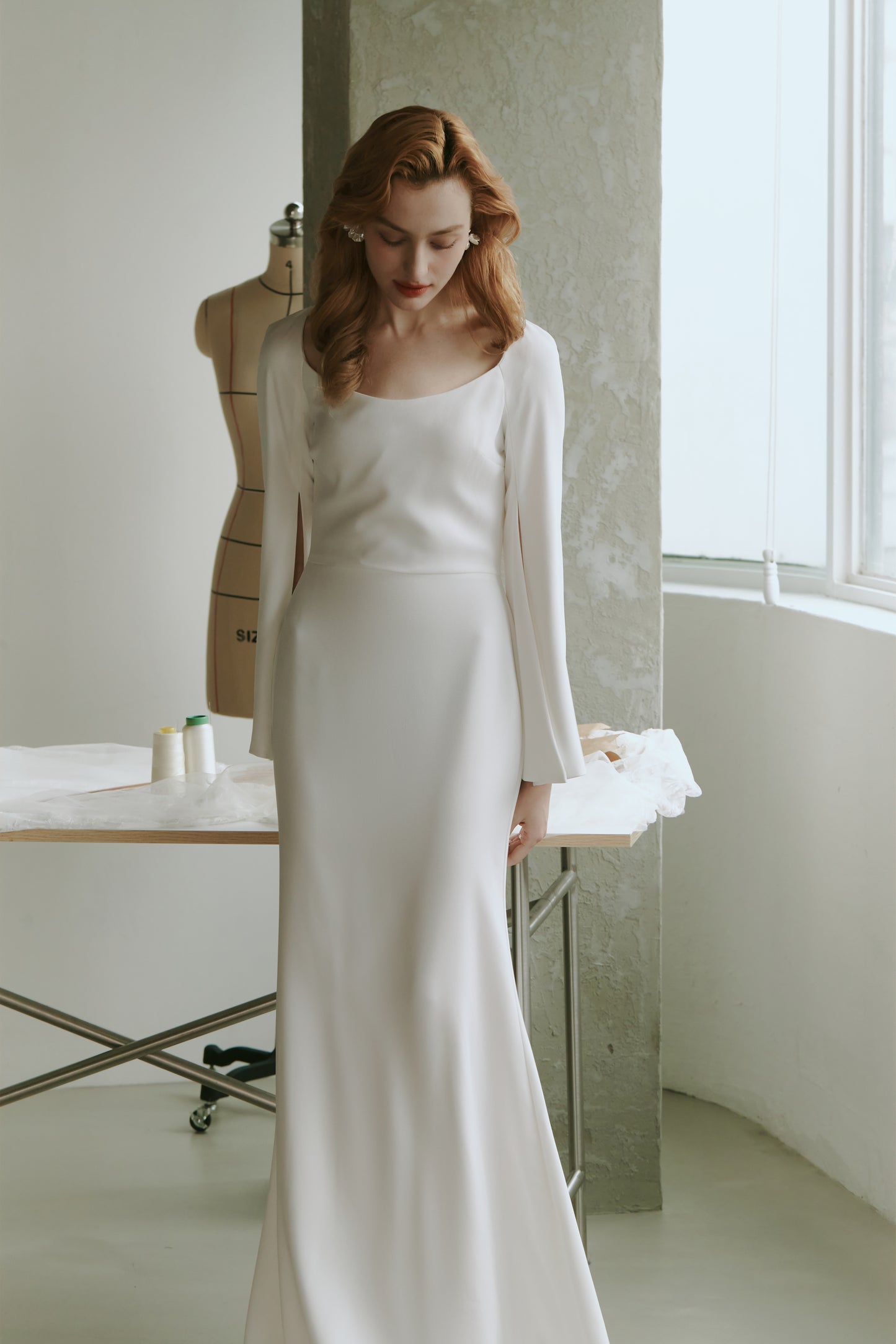 Wedding Dress with Long Flowing Sleeves