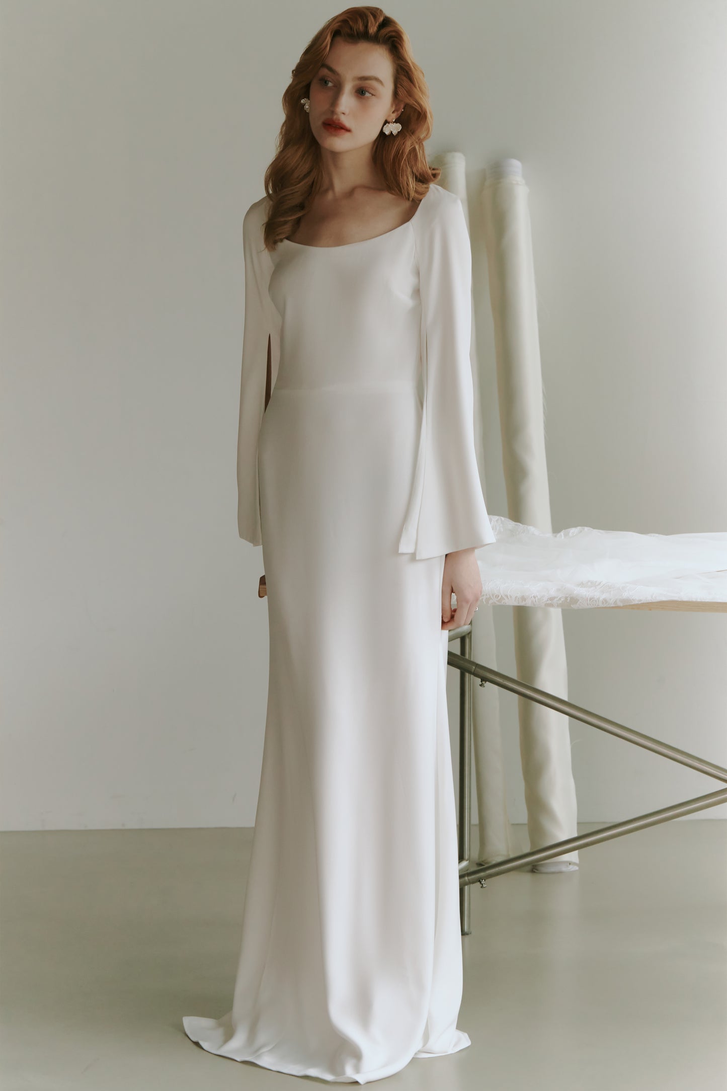Wedding Dress with Long Flowing Sleeves