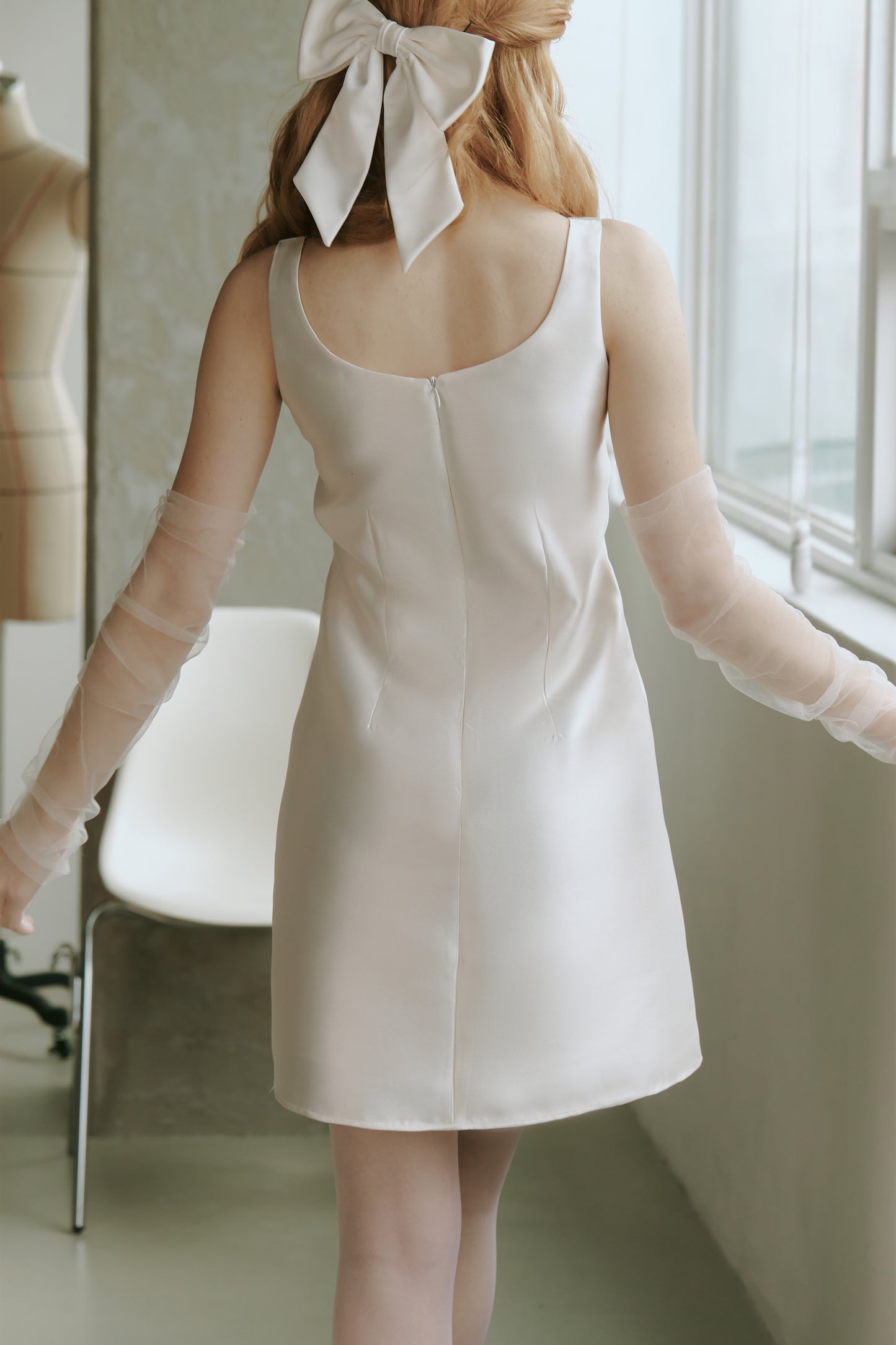 Mikado Satin Short Wedding Dress