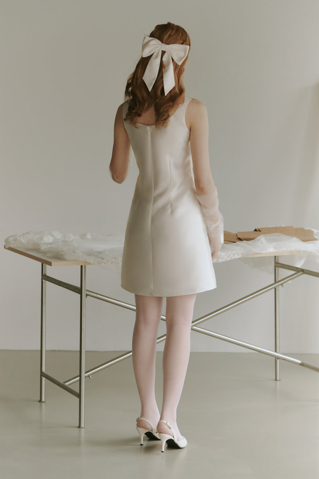 Mikado Satin Short Wedding Dress