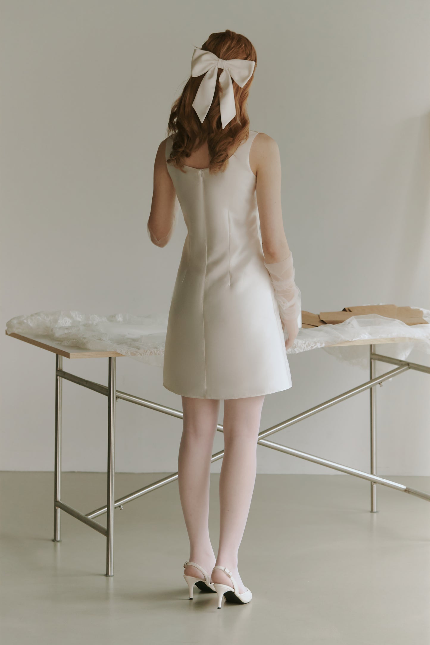 Mikado Satin Short Wedding Dress
