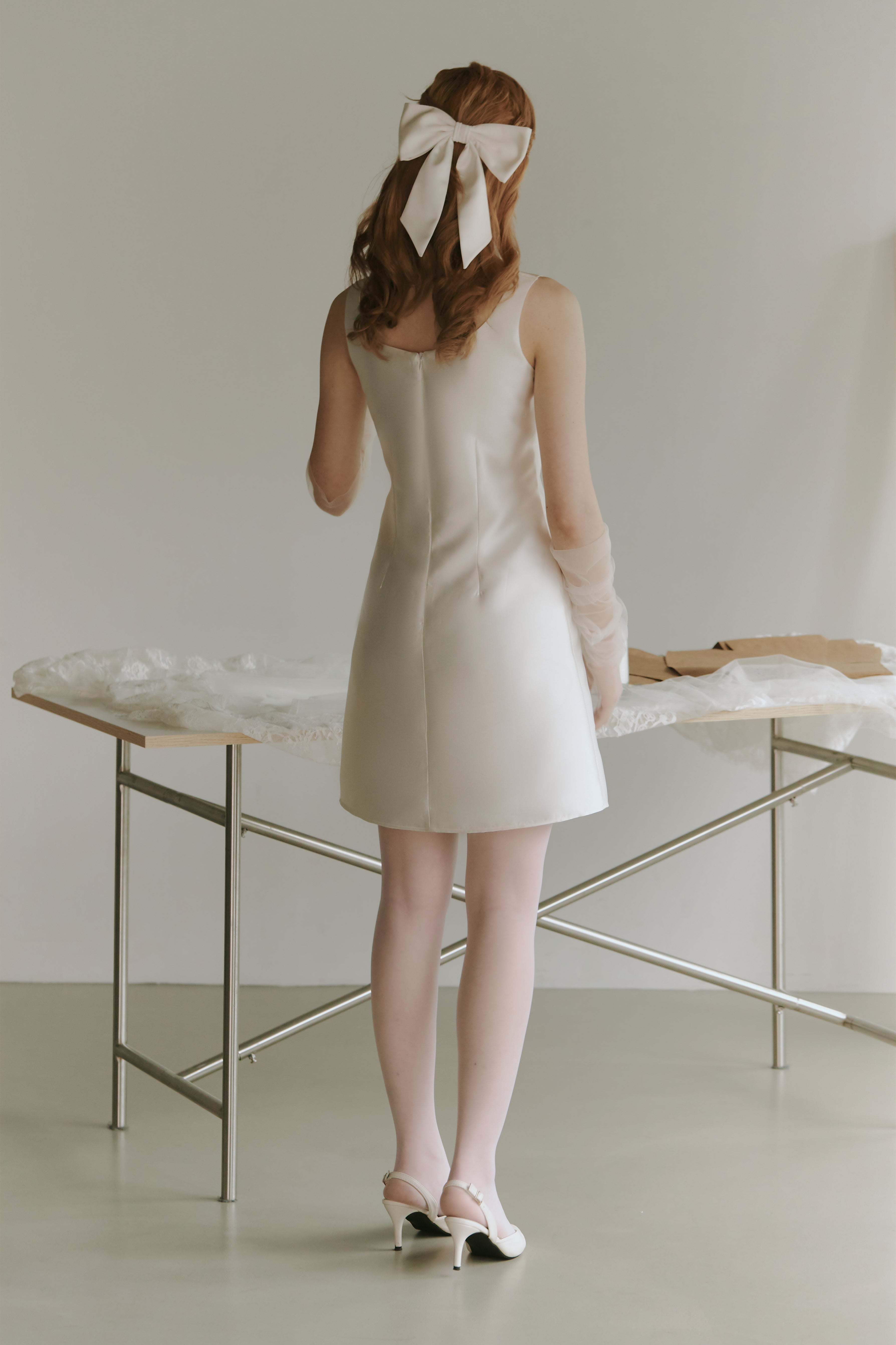 Mikado Satin Short Wedding Dress