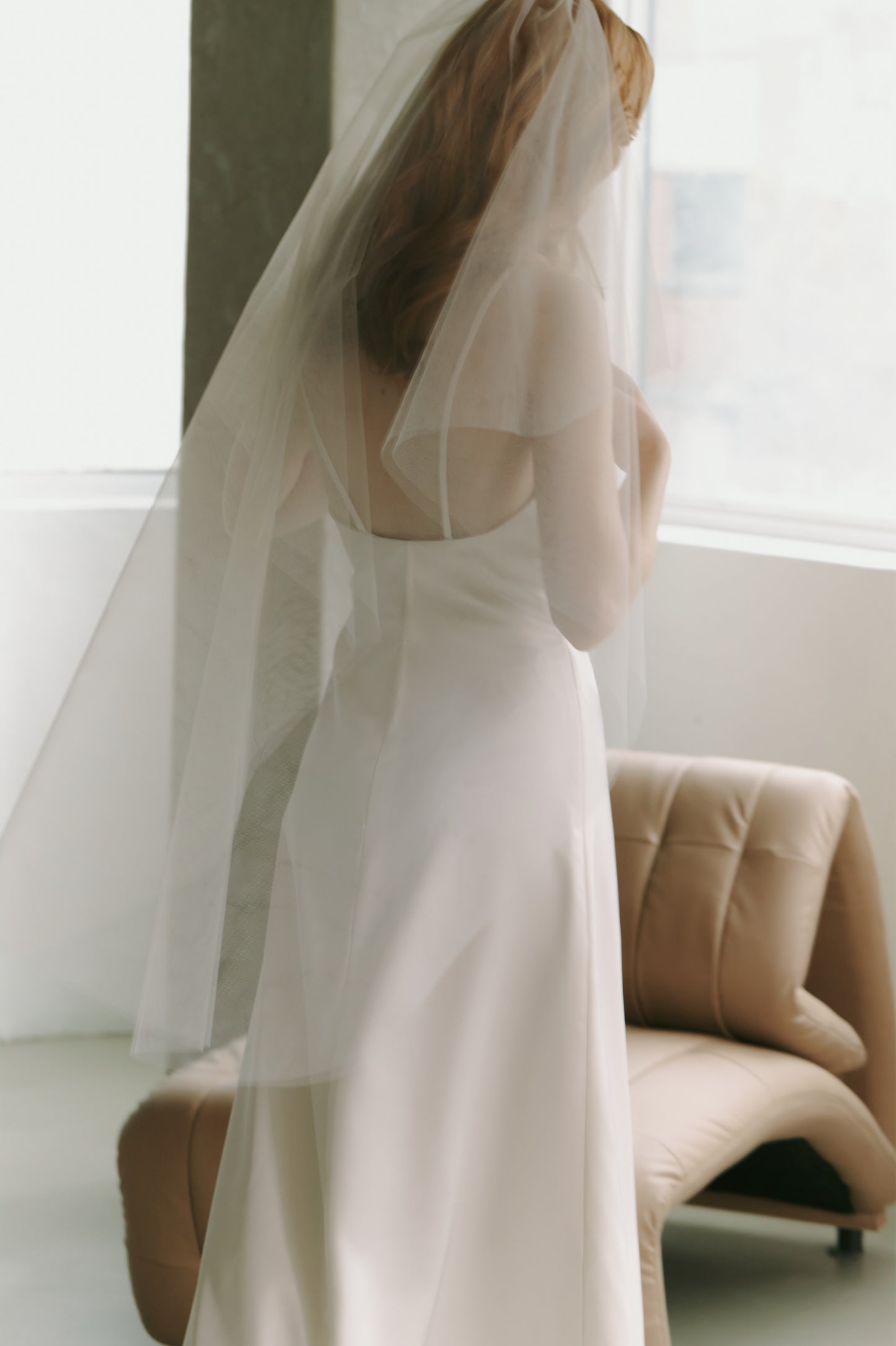 Silky Satin Slip Gown Modest Wedding Dress