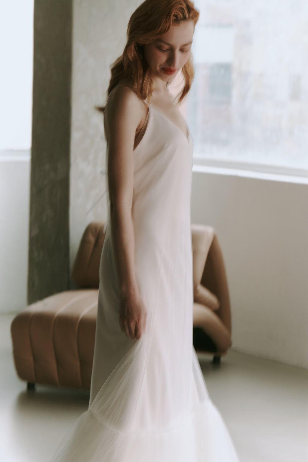 Elegant Tulle Slip Wedding Dress