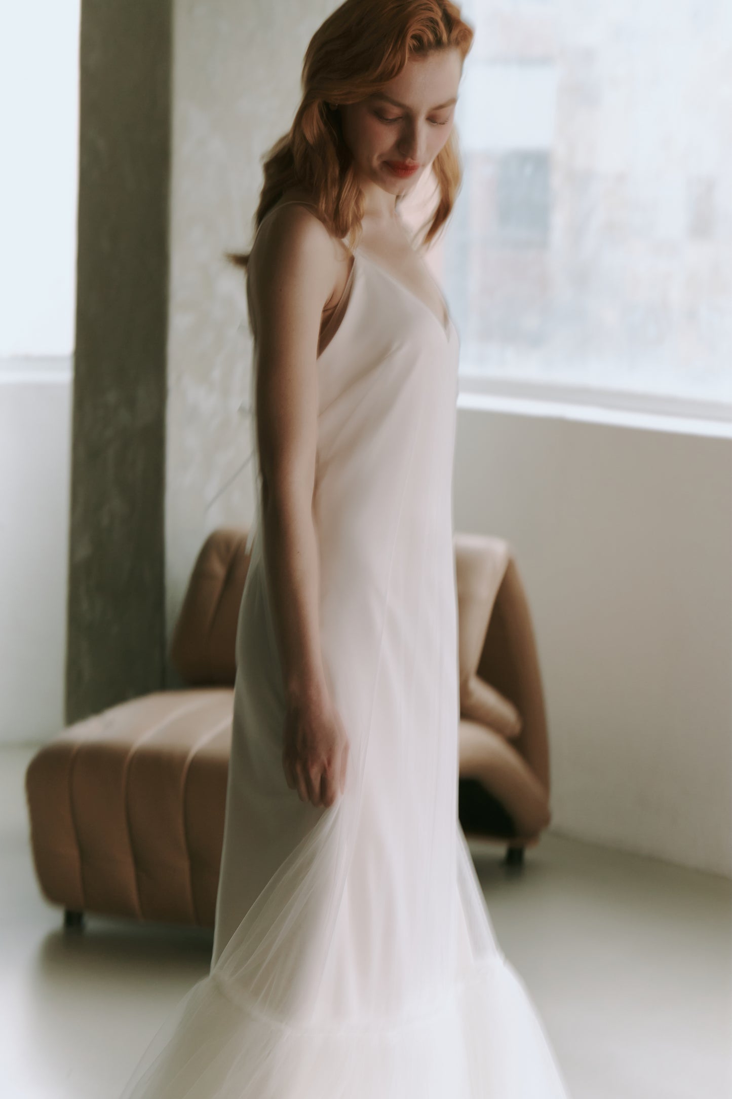 Elegant Tulle Slip Wedding Dress