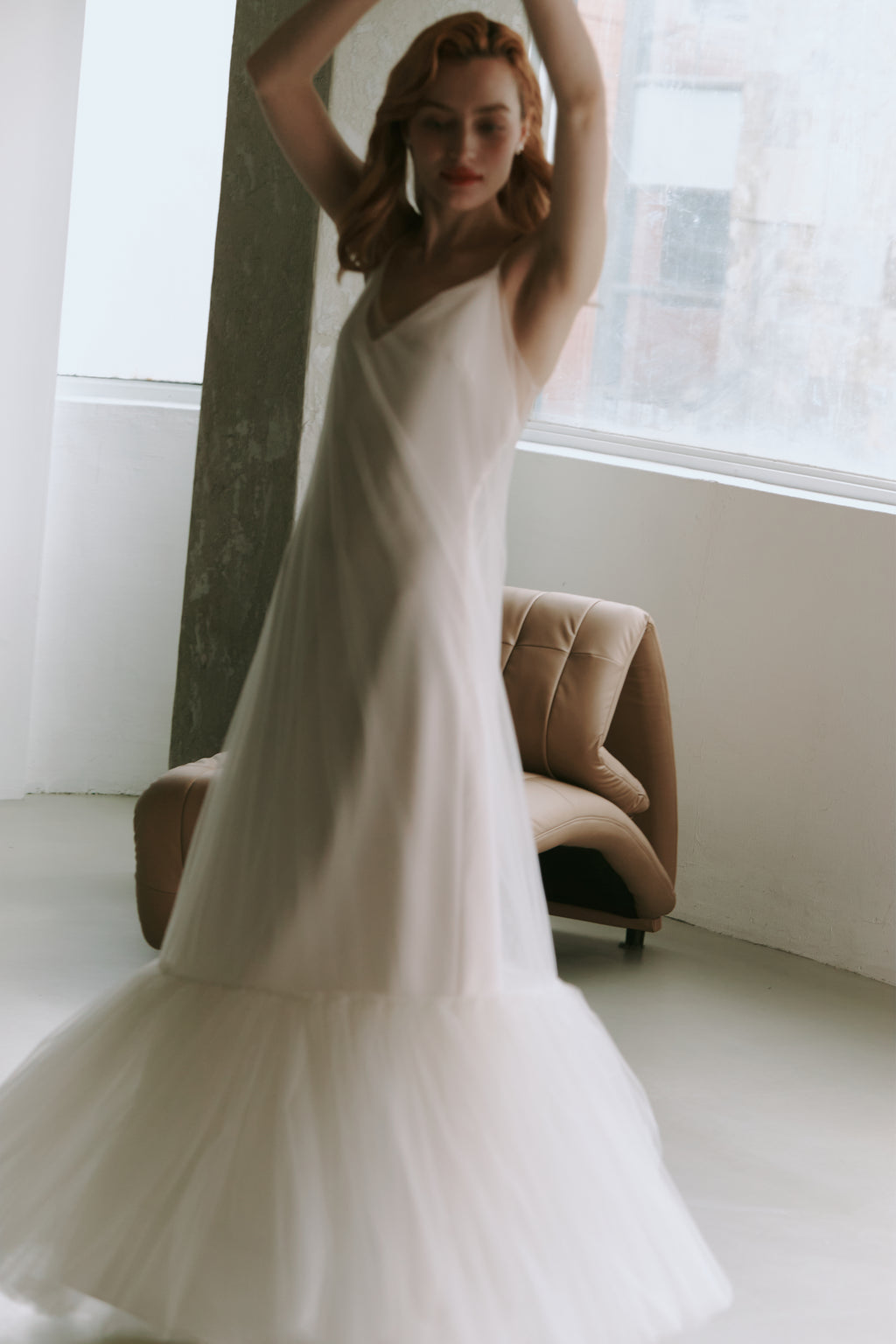 Elegant Tulle Slip Wedding Dress