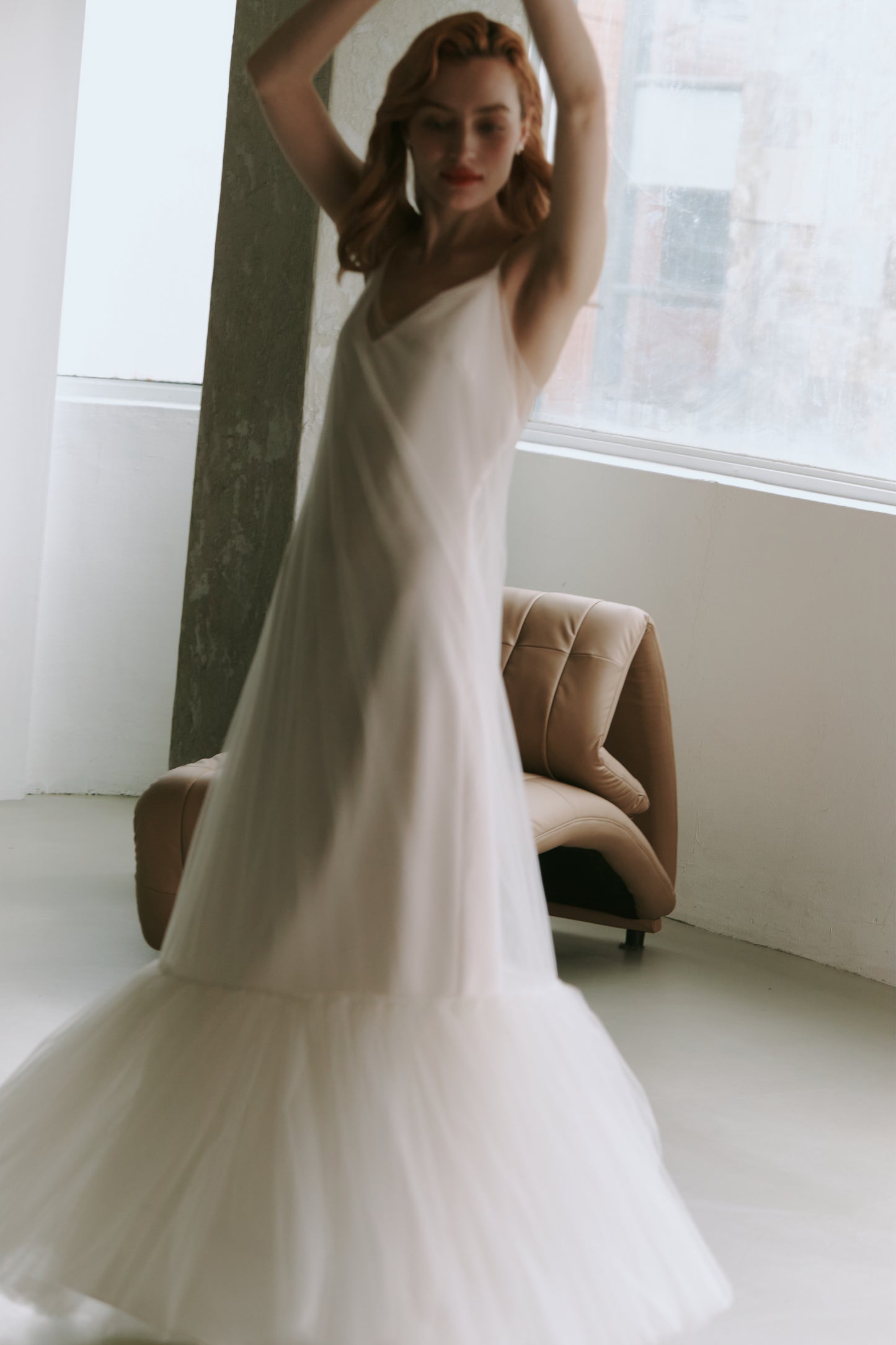 Elegant Tulle Slip Wedding Dress