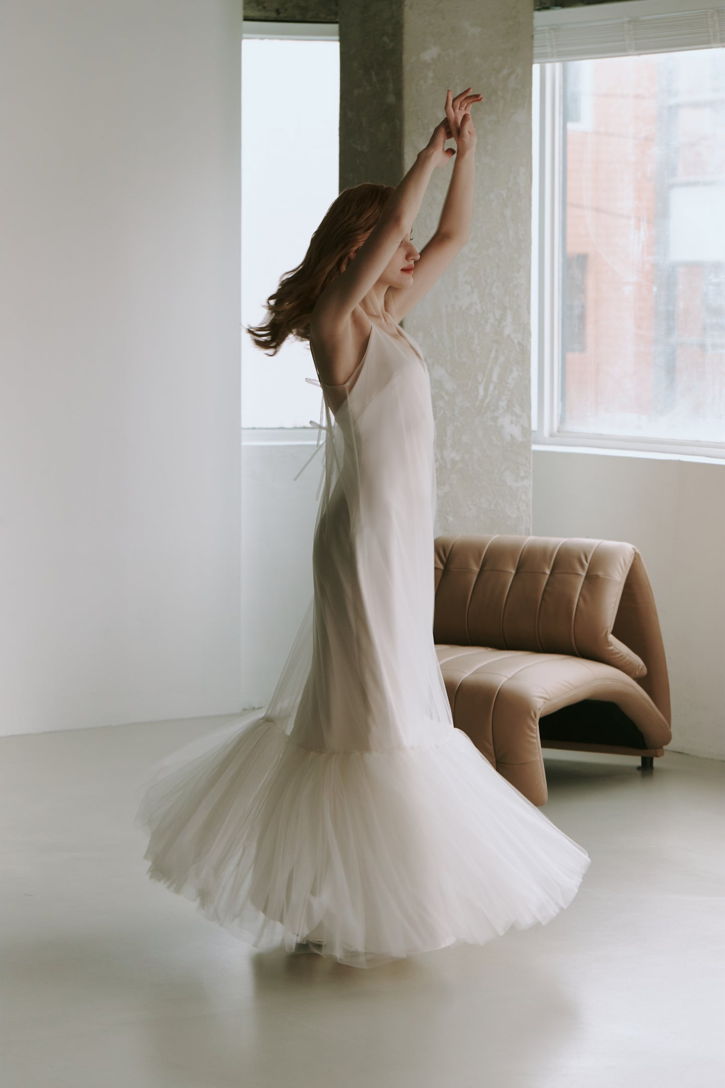 Elegant Tulle Slip Wedding Dress