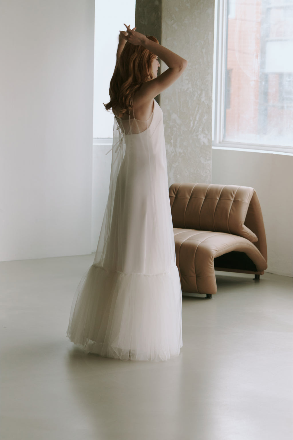 Elegant Tulle Slip Wedding Dress