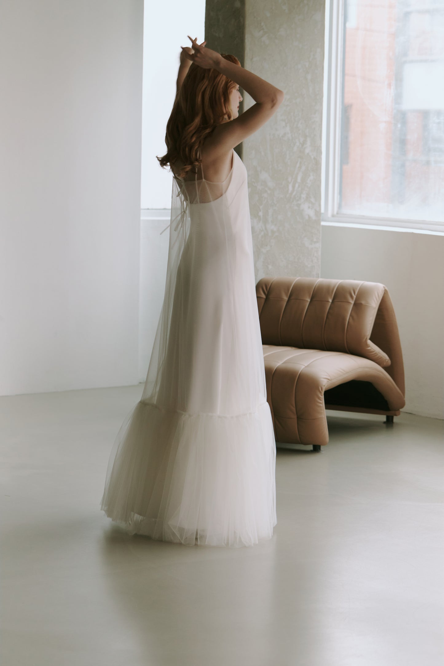 Elegant Tulle Slip Wedding Dress
