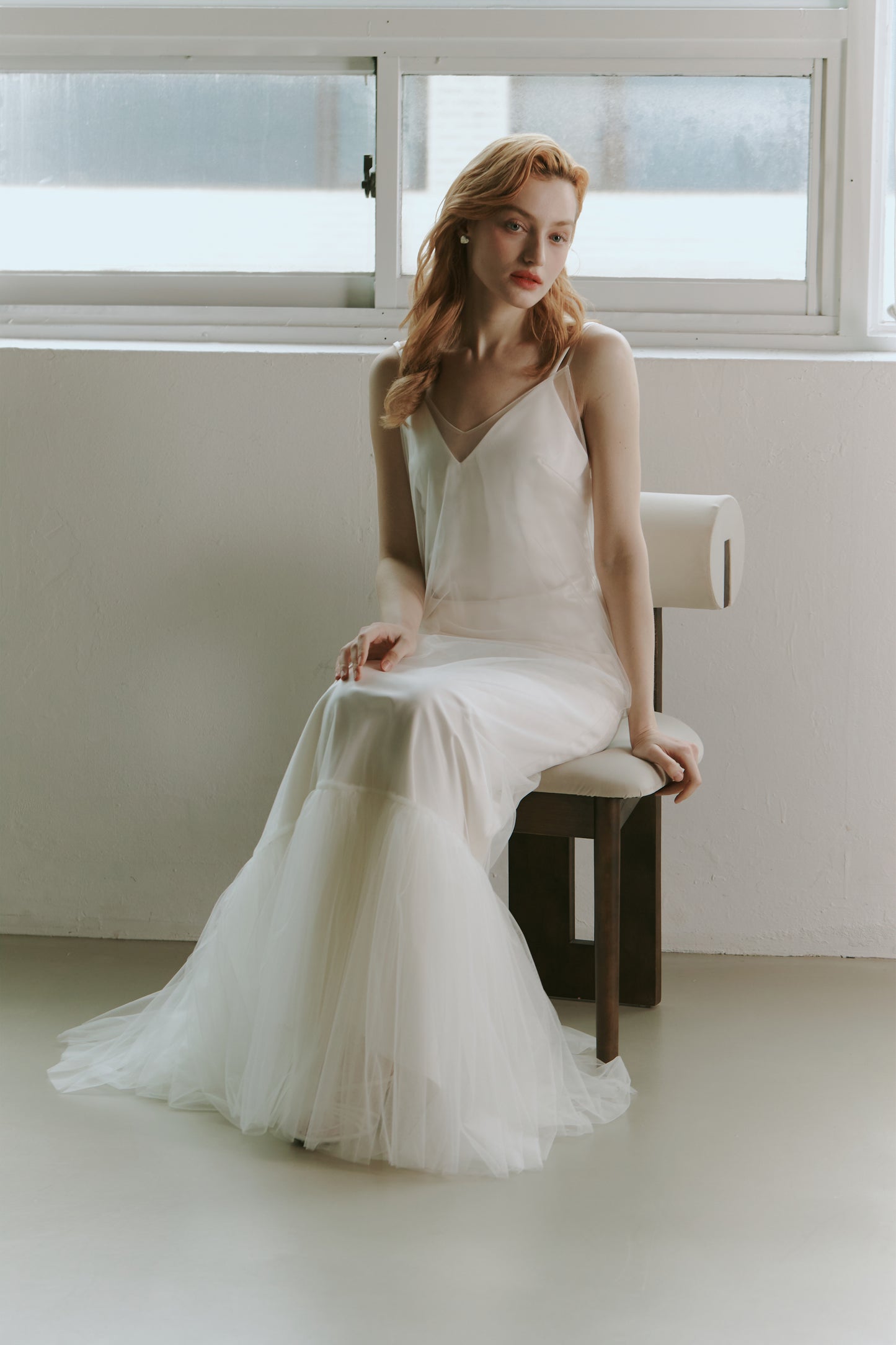 Elegant Tulle Slip Wedding Dress