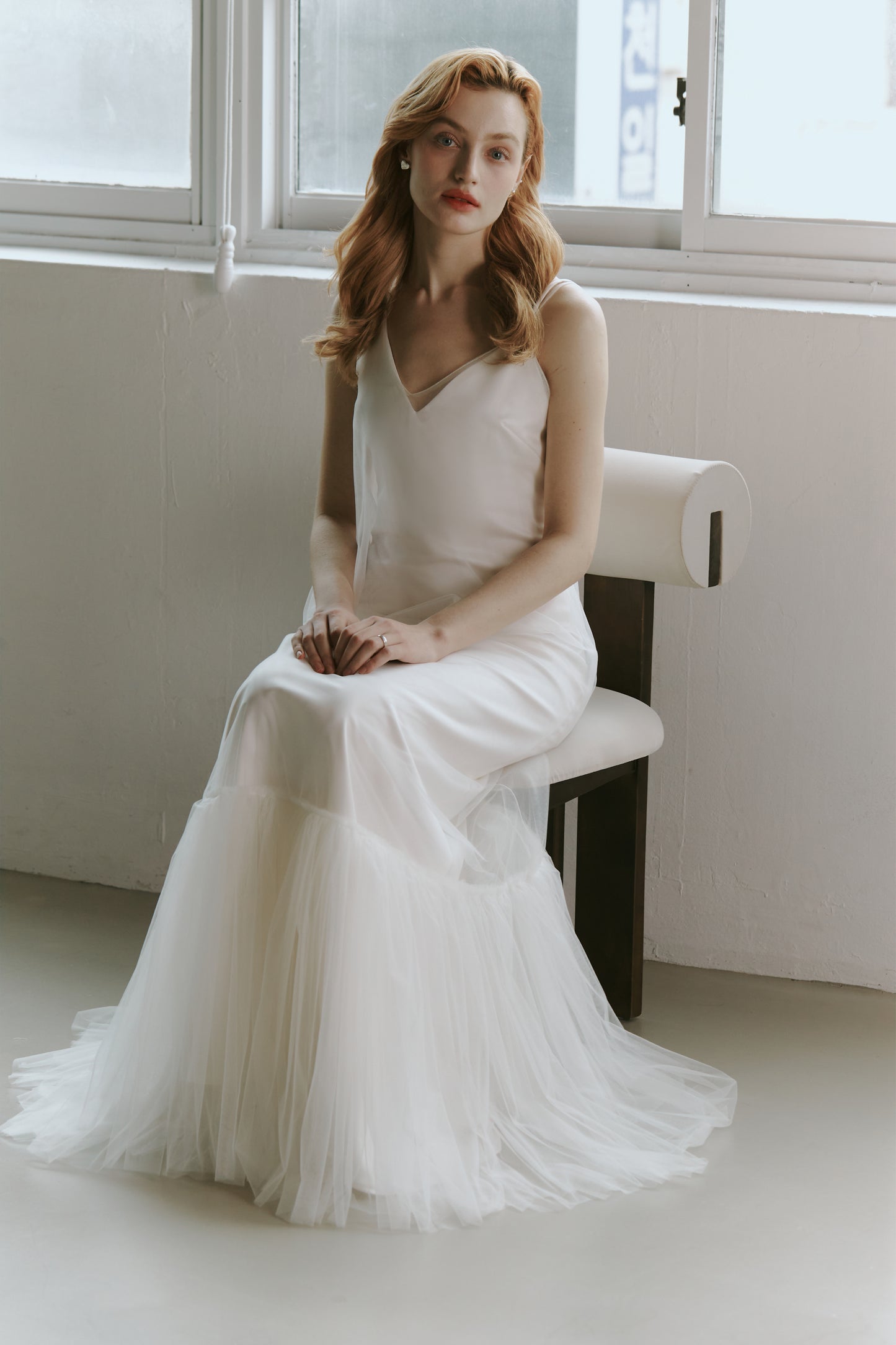 Elegant Tulle Slip Wedding Dress