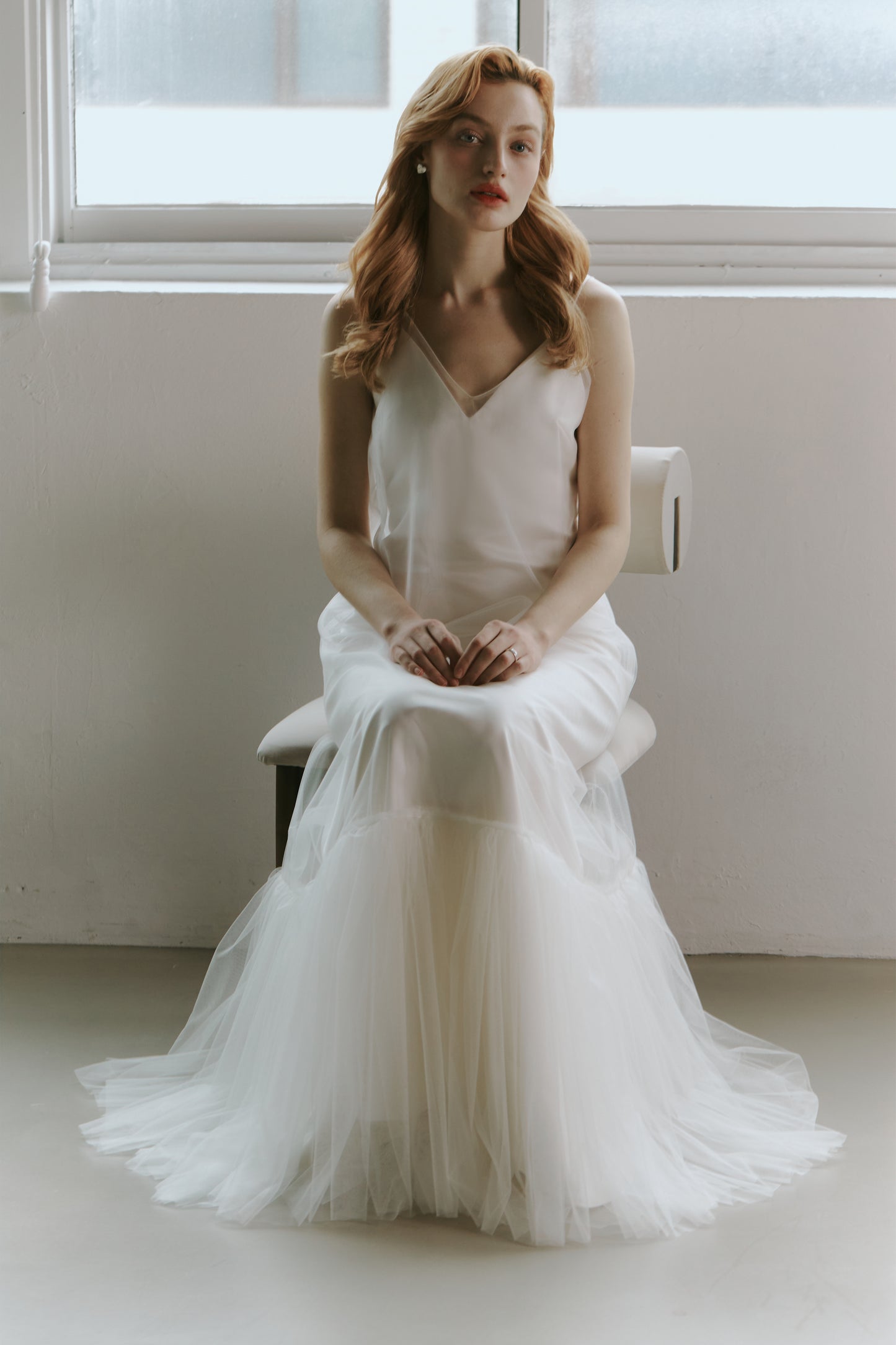 Elegant Tulle Slip Wedding Dress