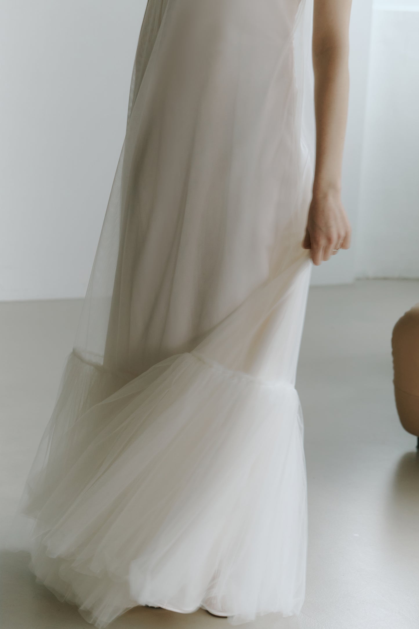 Elegant Tulle Slip Wedding Dress