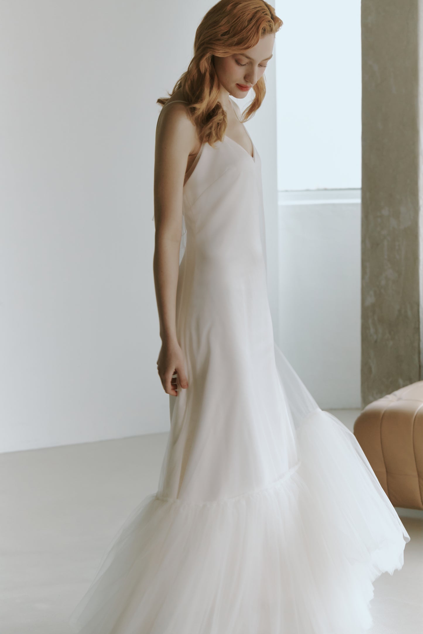 Elegant Tulle Slip Wedding Dress