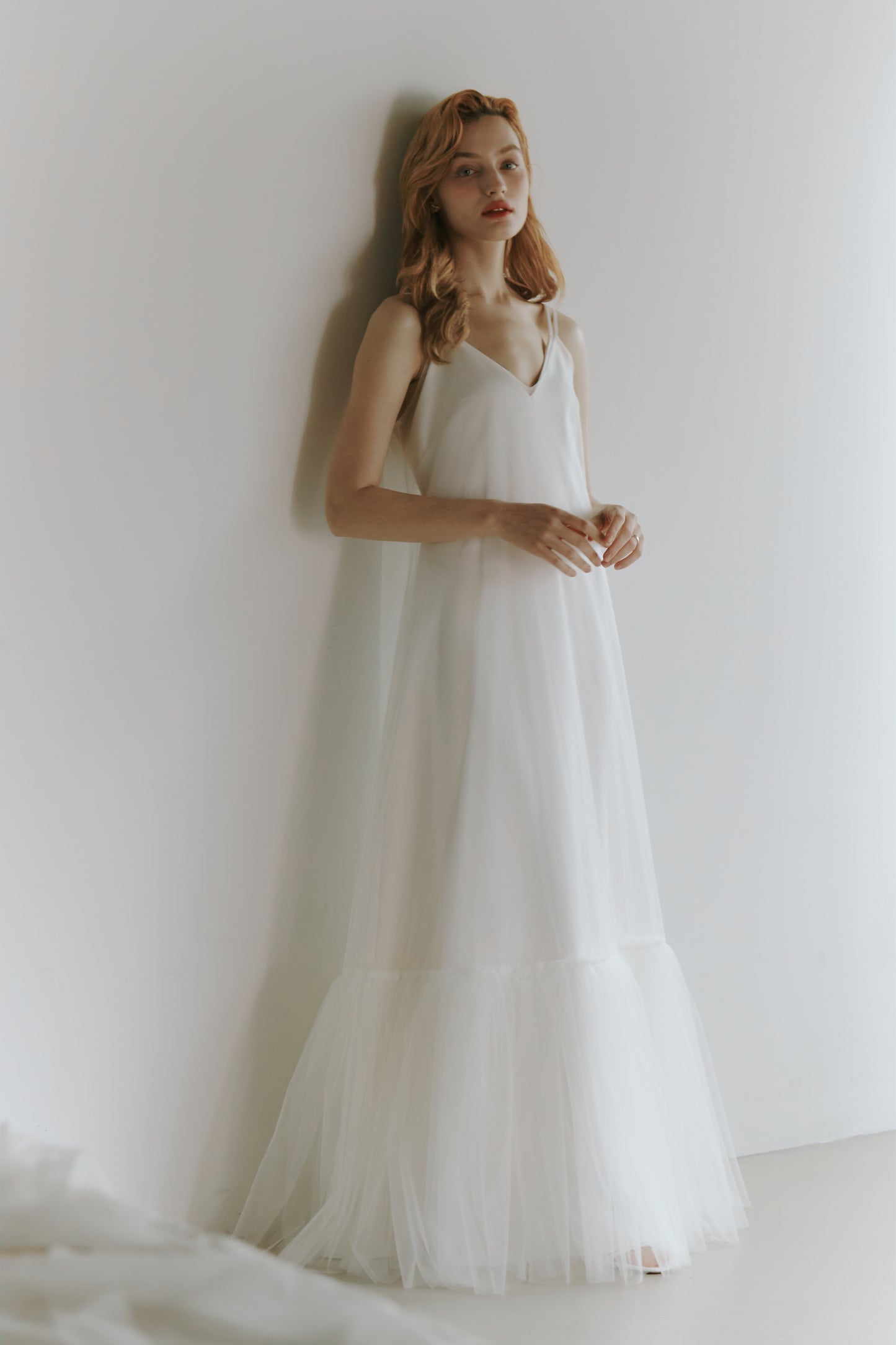 Elegant Tulle Slip Wedding Dress