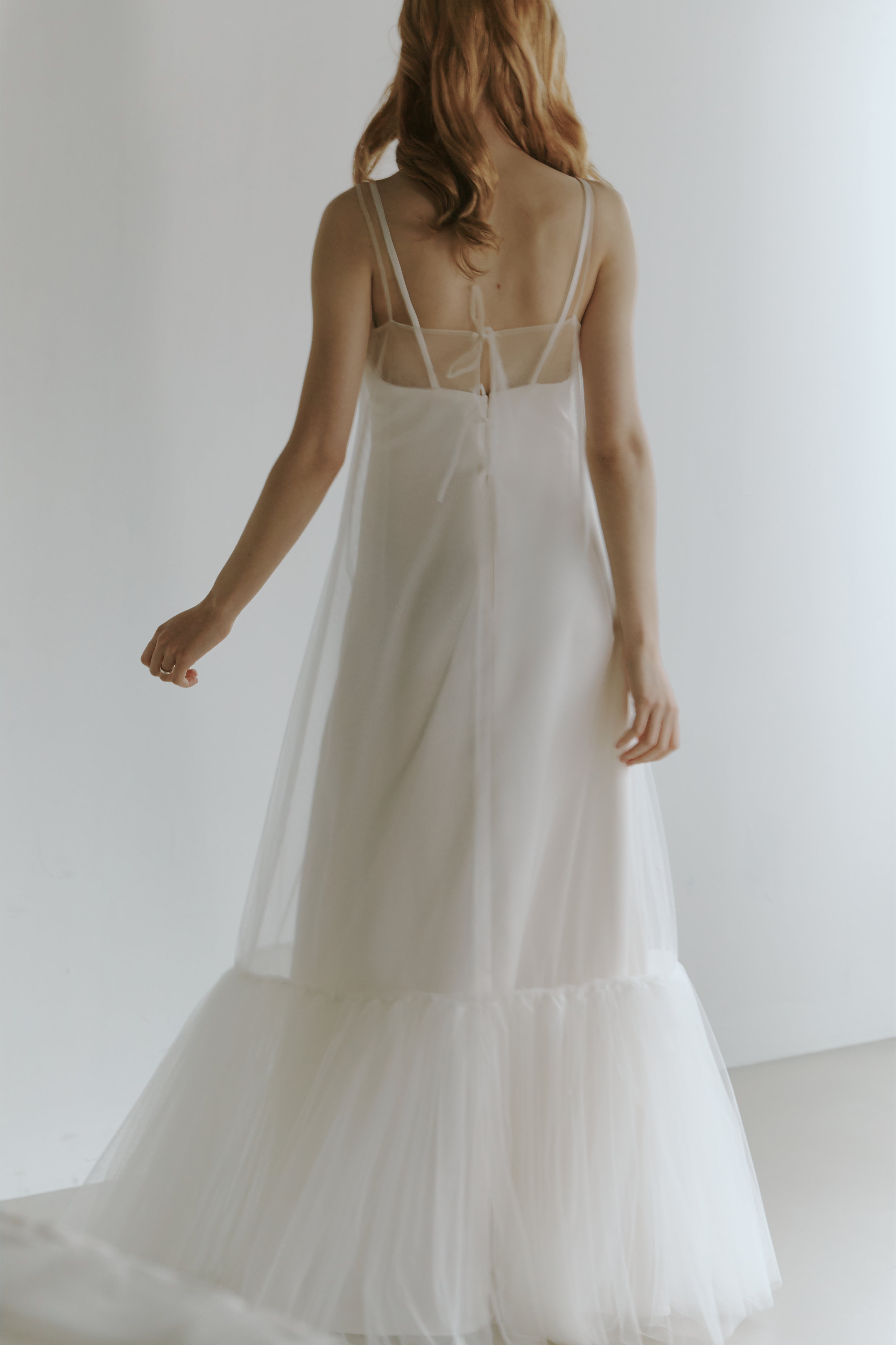 Elegant Tulle Slip Wedding Dress