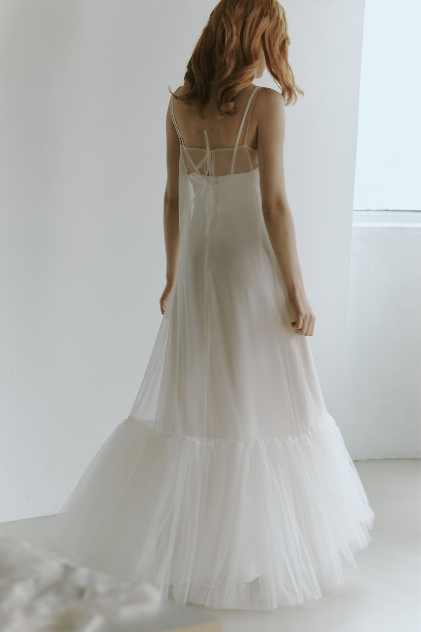 Elegant Tulle Slip Wedding Dress