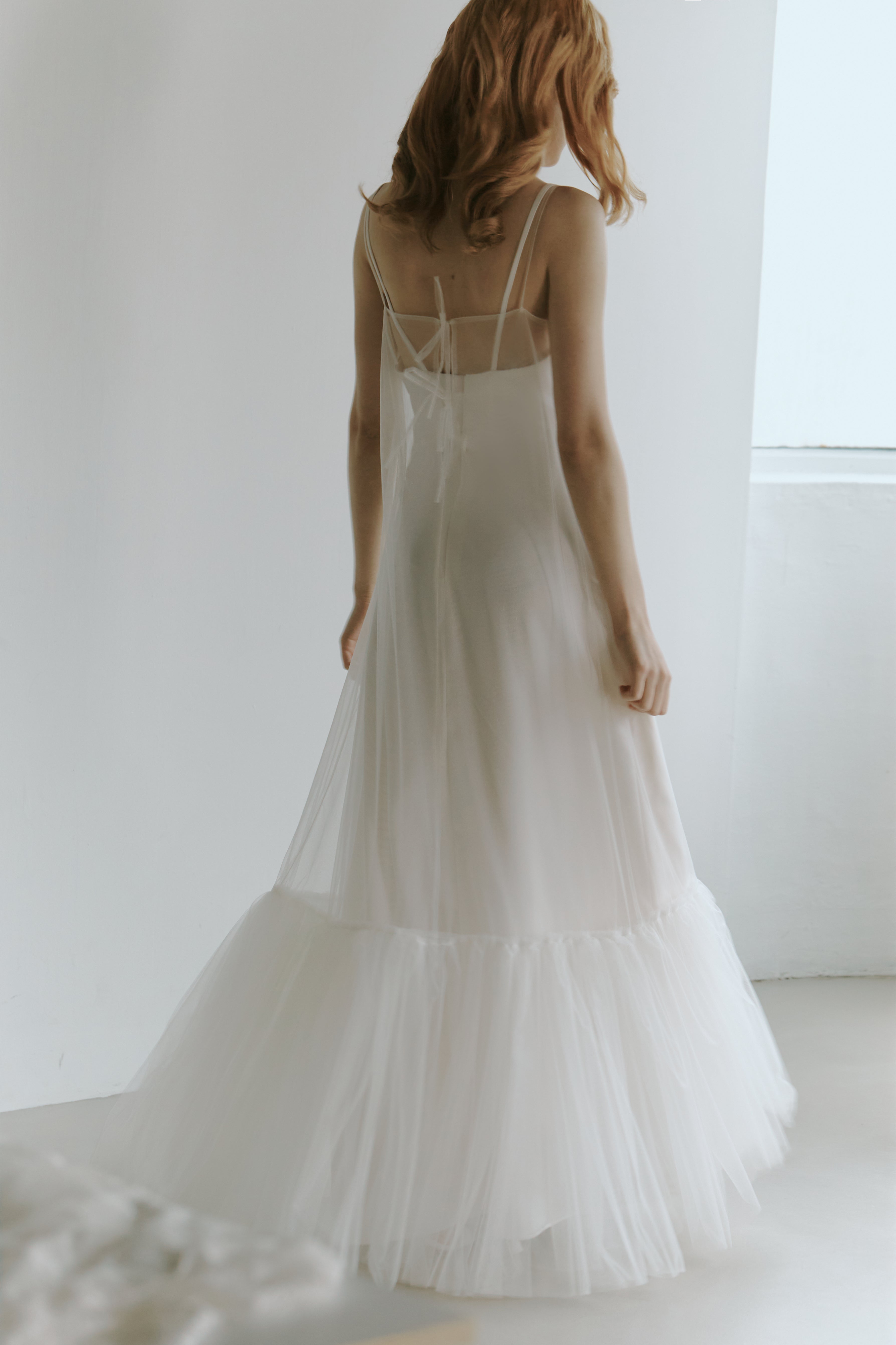 Elegant Tulle Slip Wedding Dress