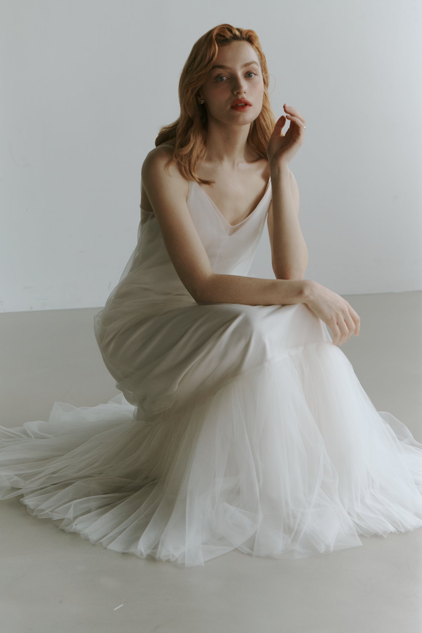 Elegant Tulle Slip Wedding Dress