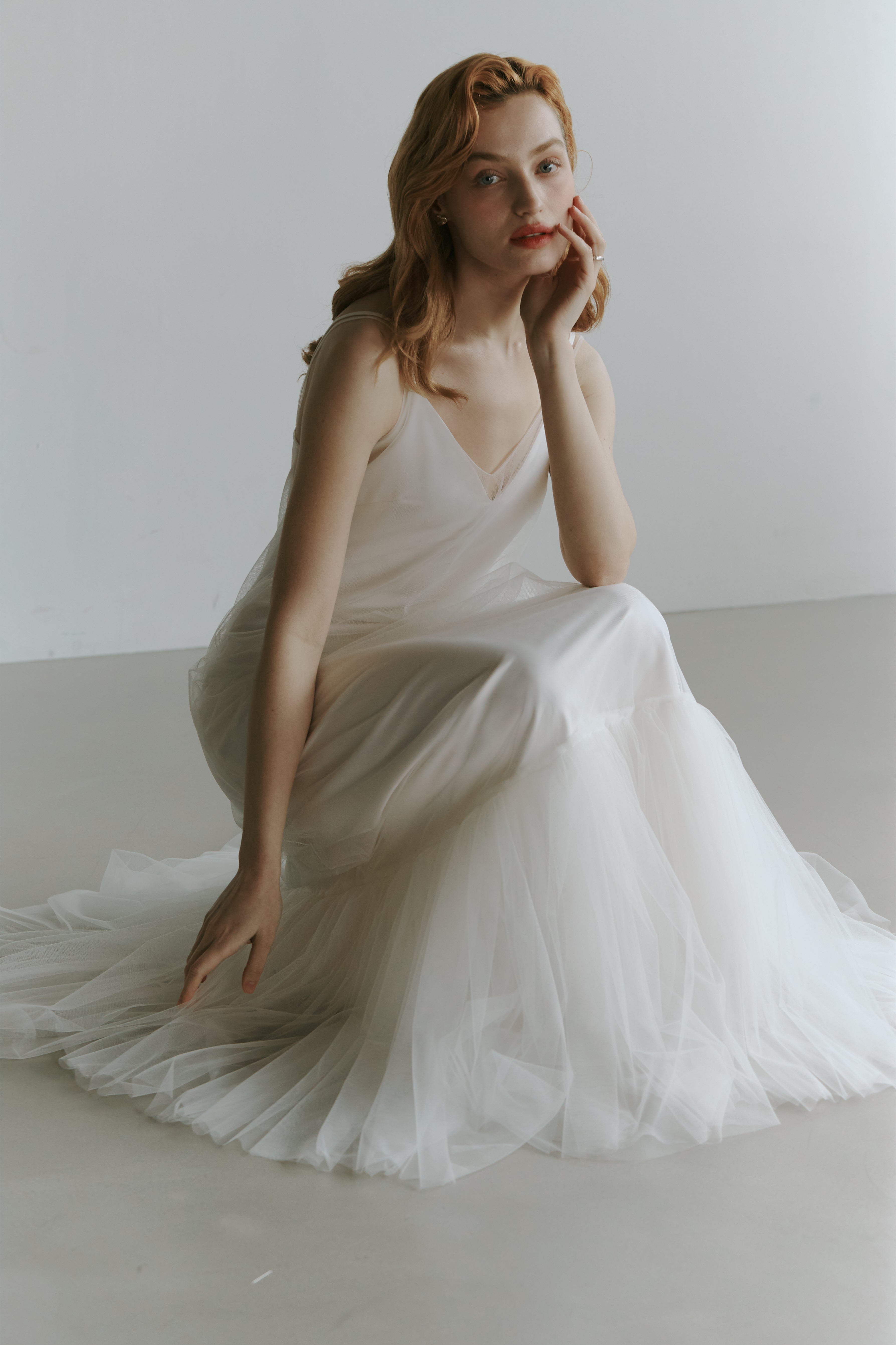 Elegant Tulle Slip Wedding Dress  LILY OF THE VALLEY